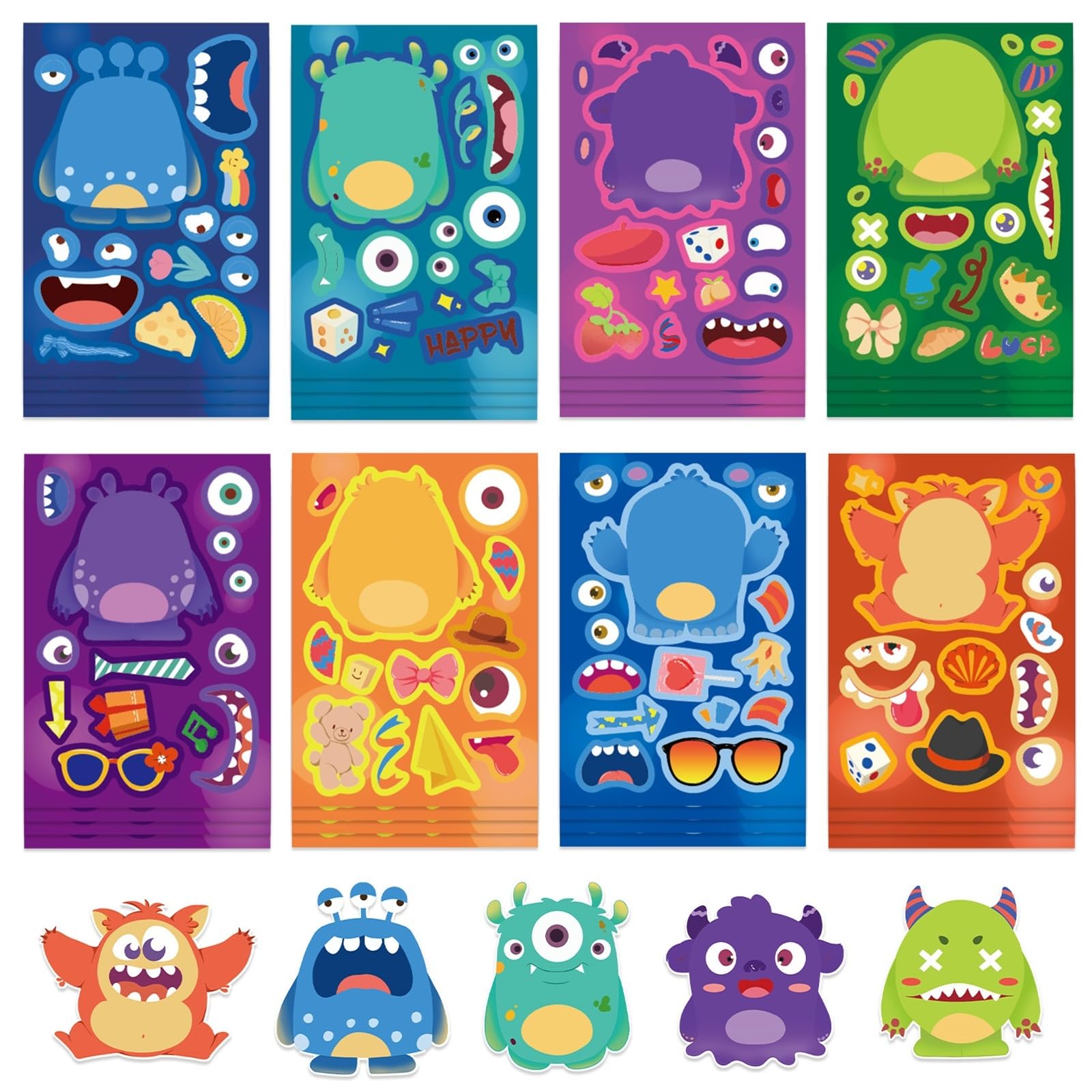 FGLFPXI 8-Design Sticker Decals for Phone Laptops Suitcase Fridge Student Stationery Decoration