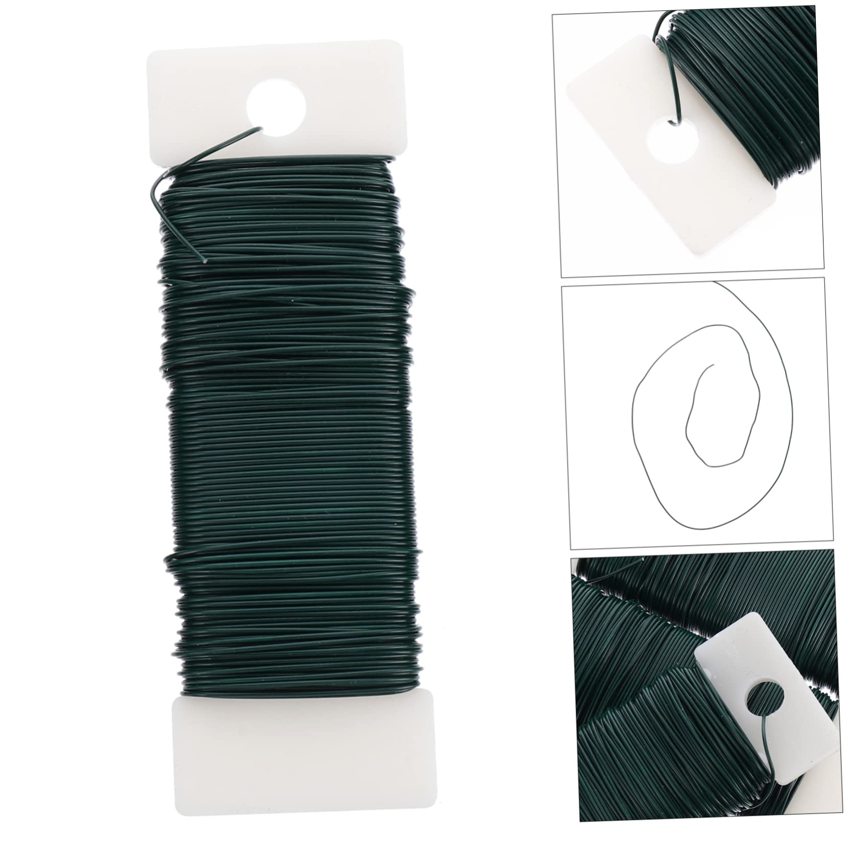 Housoutil 4 Rolls Floral Styling Wire Flexible Lightweight Green Paddle Wire for Crafting Wreaths and Floral Arrangements Durable Resistant Easy to Cut Per