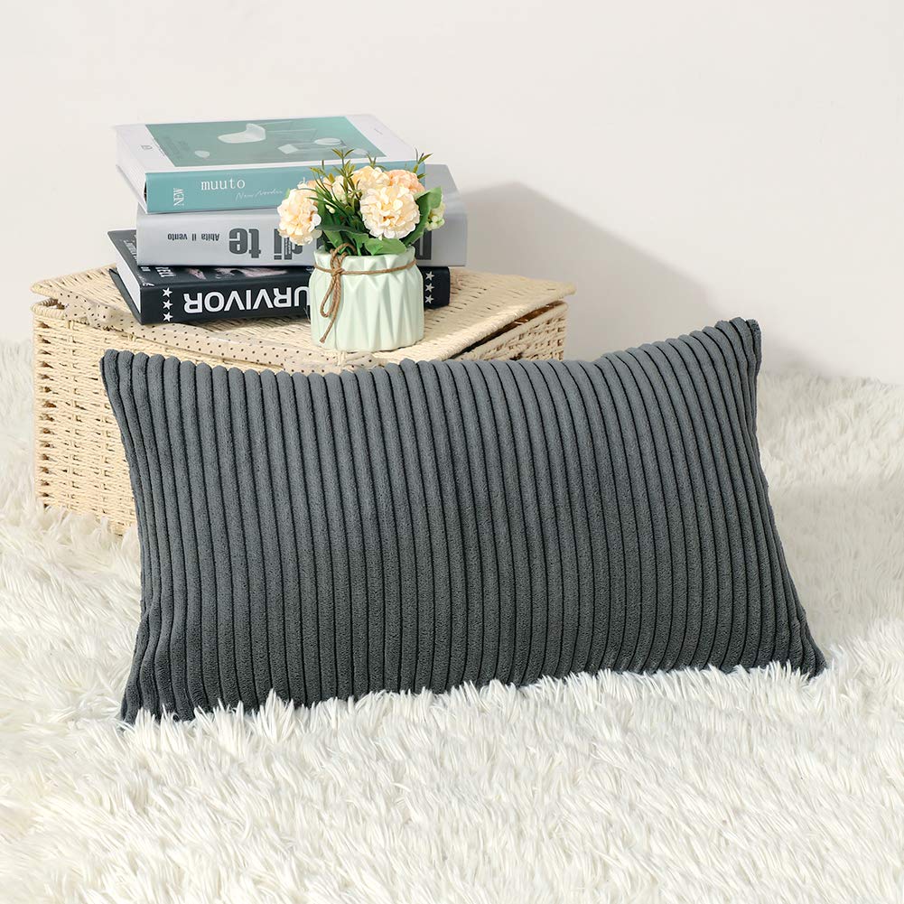 Artscope Cozy Striped Corduroy Pillow Covers Super Soft Decorative Square Throw Pillow Covers Case Cushion Covers for Sofa Couch Bedroom Car Decor 16