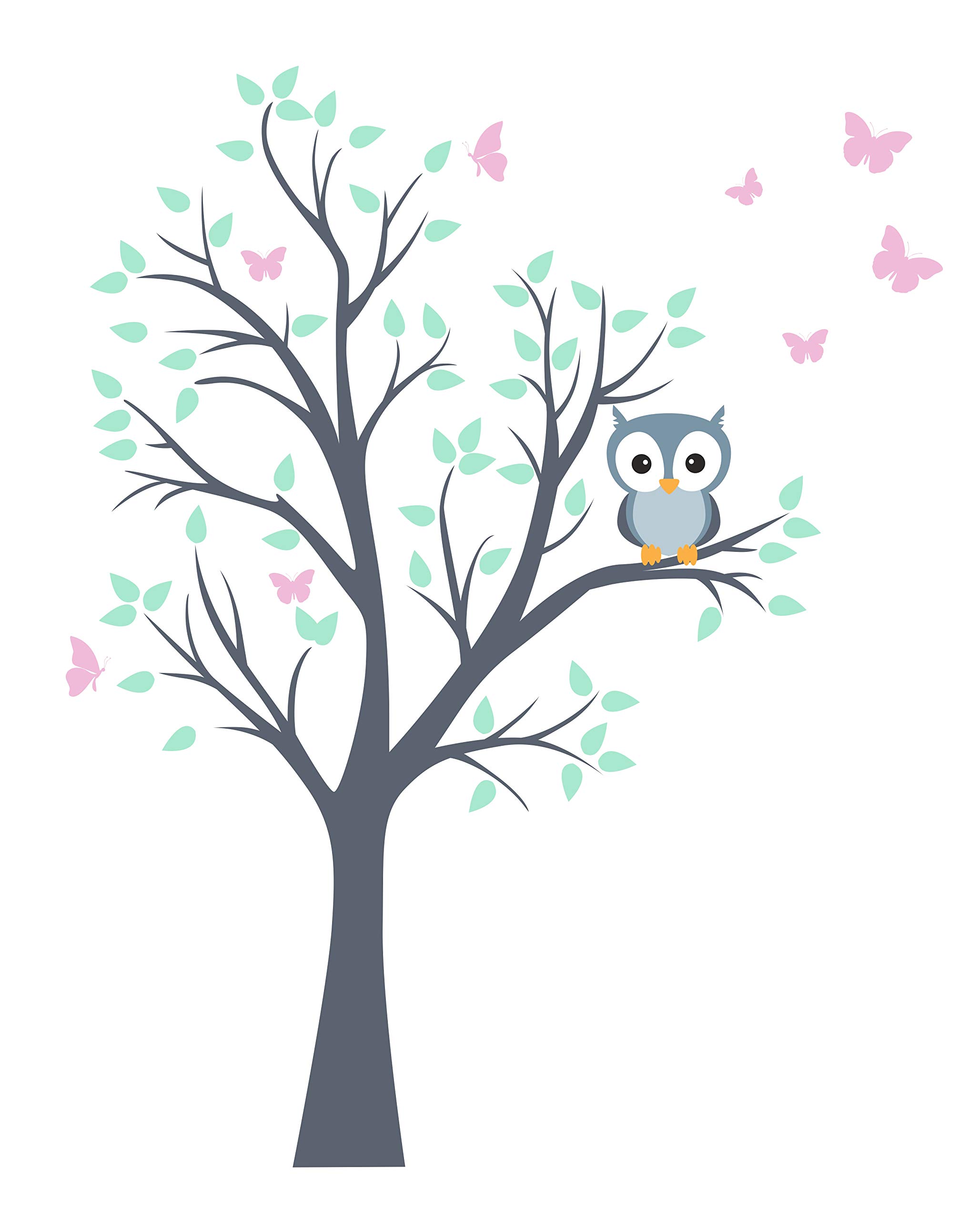 madras24pl Wall sticker Kids Tree Baby Children's colorful stickers Animal Trees Cute Owl Wall Decals Nursery Bedroom Livingroom Decoration Childroom owls hearts birds