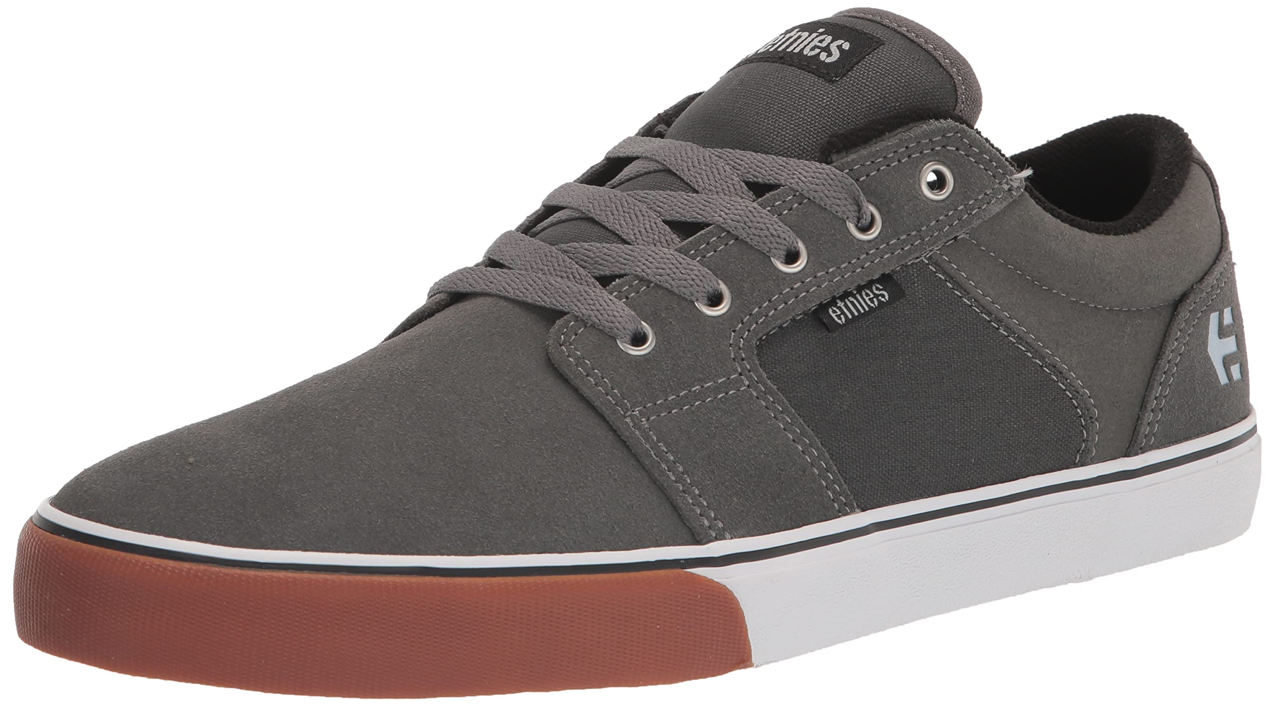Etnies Mens Barge Skate Skate Scarpe da Ginnastica Casual - Verde, Grigio Scuro Bianco Gomma, 42.5 EU