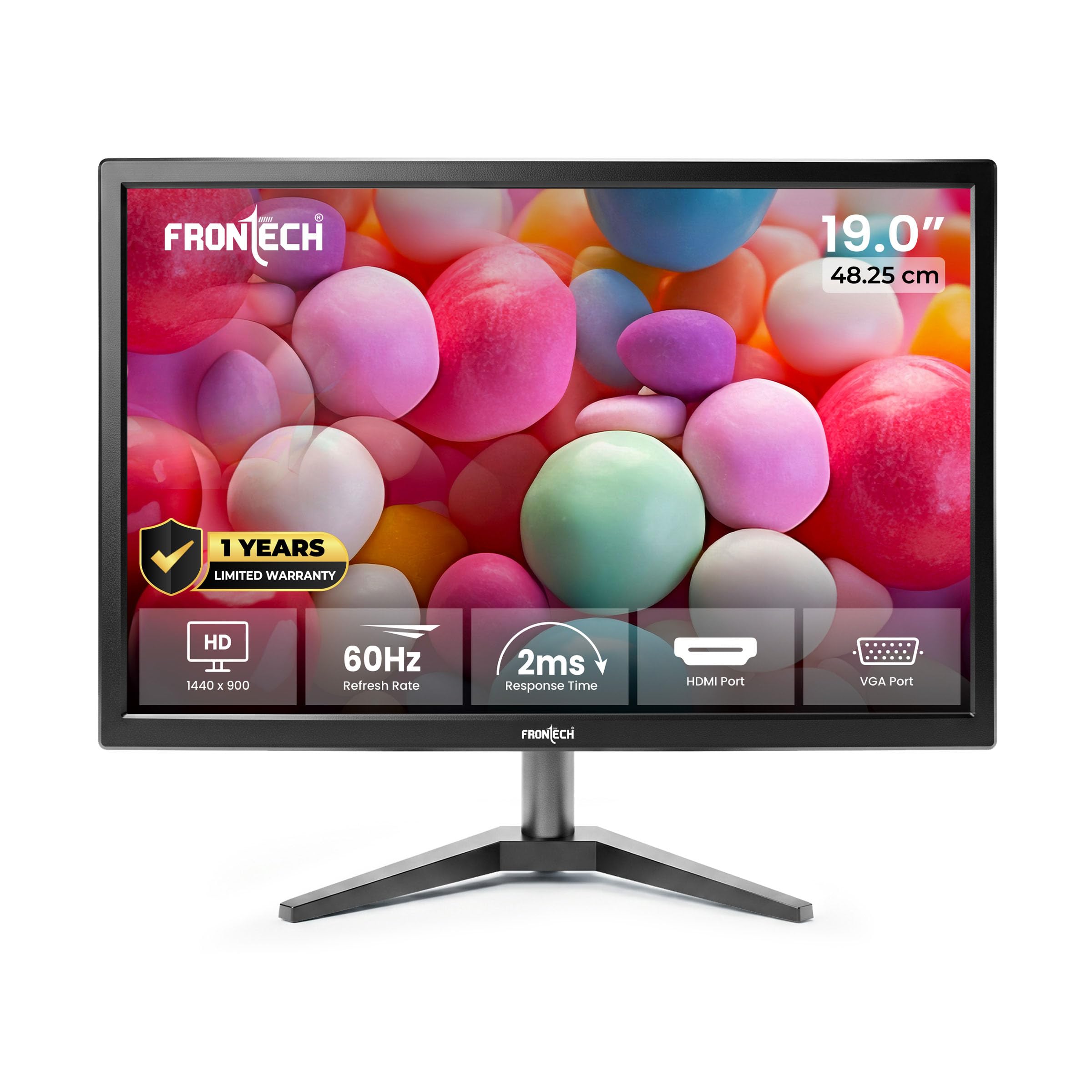 FRONTECH 19 Inch (48.25 cm) with 1440 x 900 Pixels LED Monitor | Refre