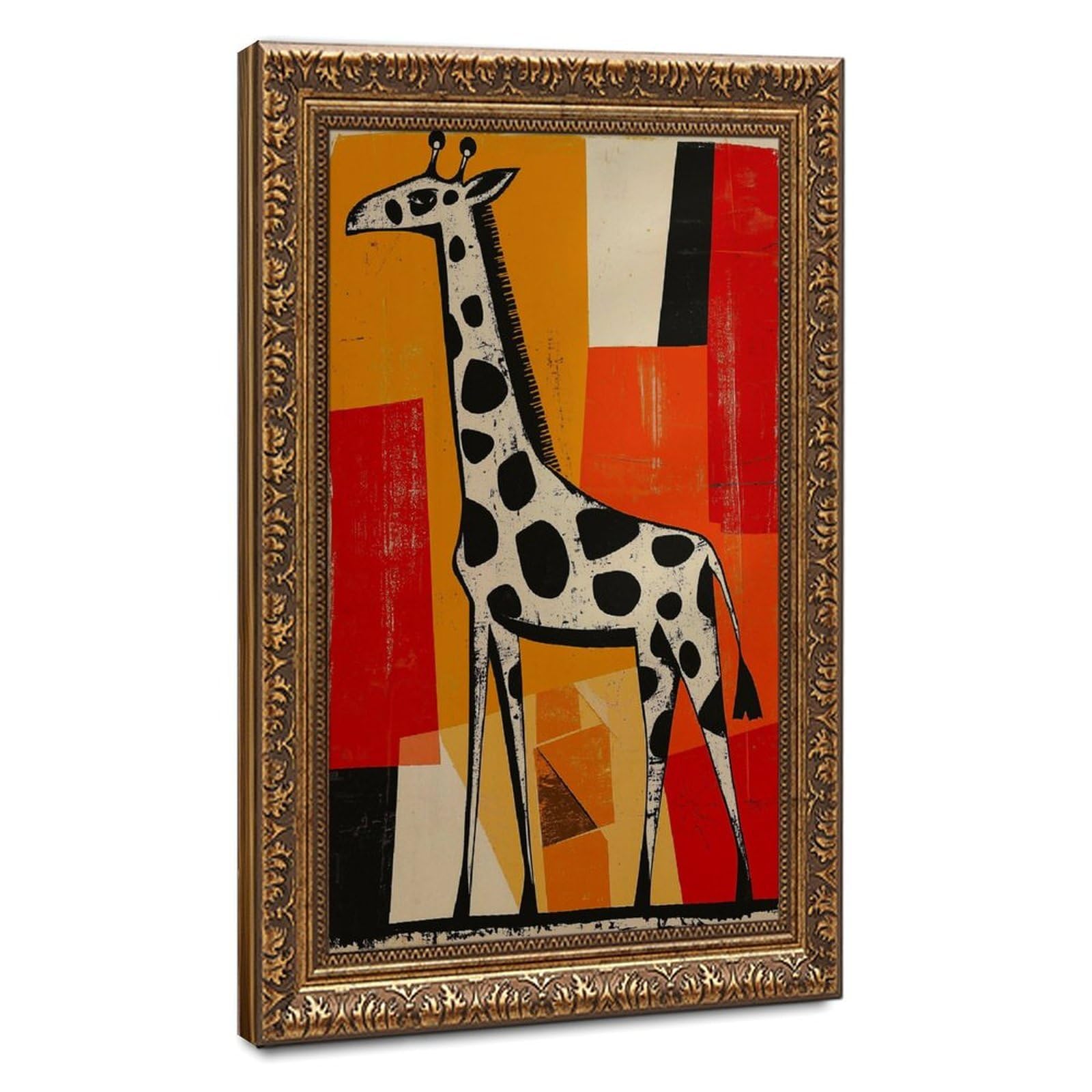 Bareronor Giraffe Abstract Canvas Poster Bedroom Decor Landscape Office Room Decor Gift 24" L X 36" W