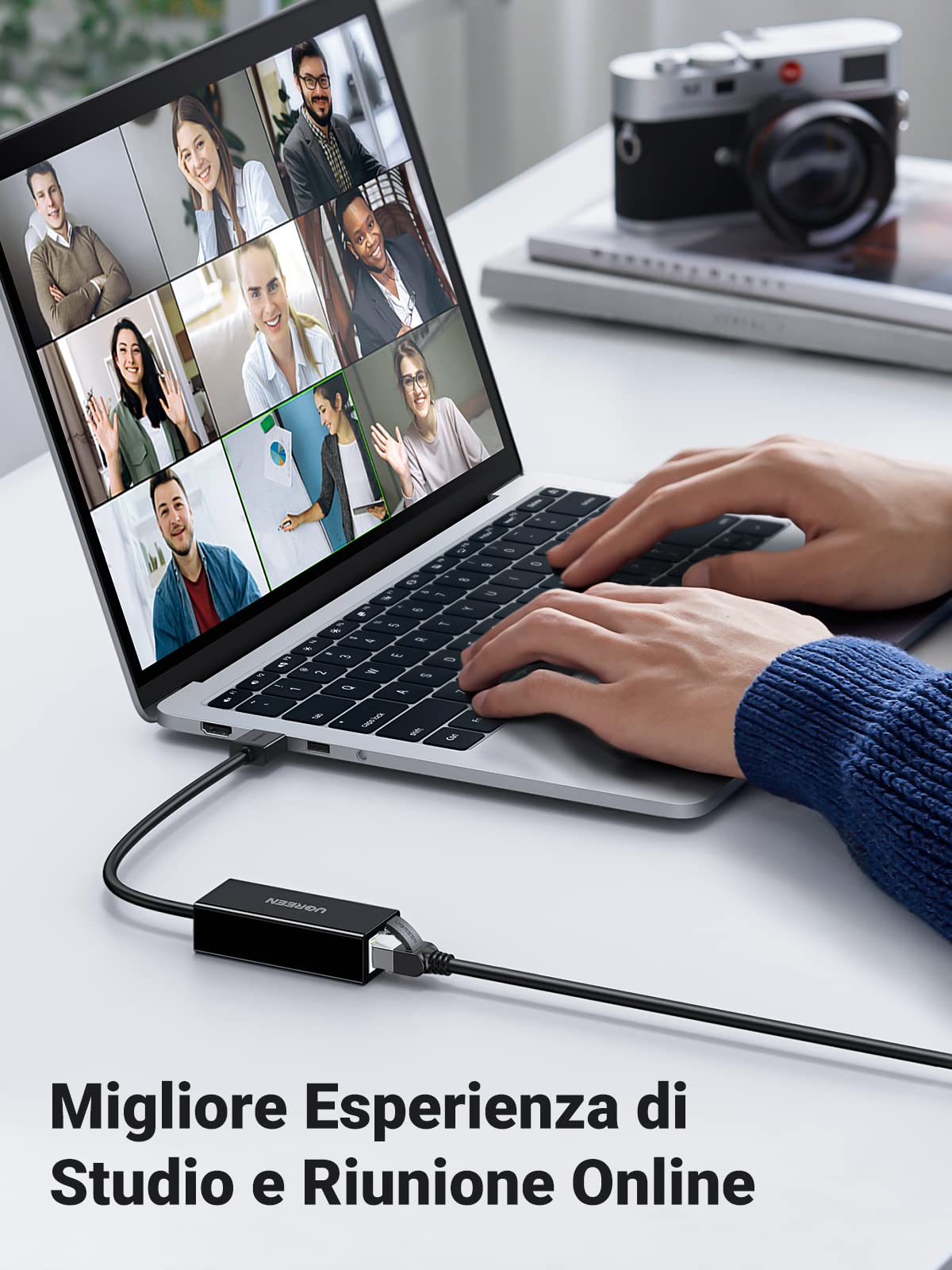 UGREEN Adattatore di Rete Ethernet USB 3.0 Gigabit RJ45 LAN 1000Mbps per Switch Laptop Windows 11 10 8 7 Vista XP Linux Mac OS Raspberry Pi Surface Go