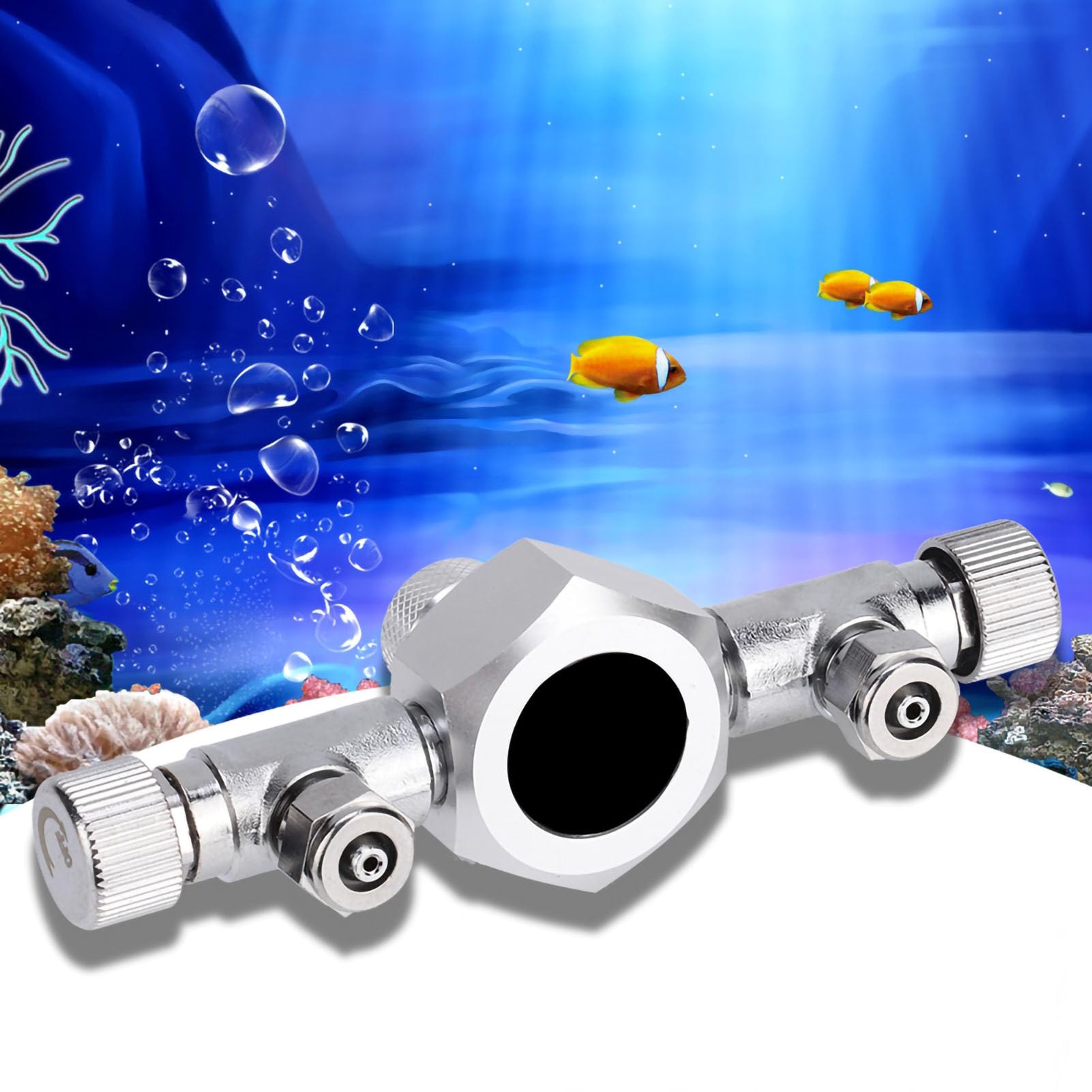 Válvula divisora de CO2 para acuario | Distribuidor y regulador de 2/3/4/5/6 vías | Aleación de aluminio y acero inoxidable | Control preciso de válvulas de aguja/Accesorios para peceras (2 pasos)