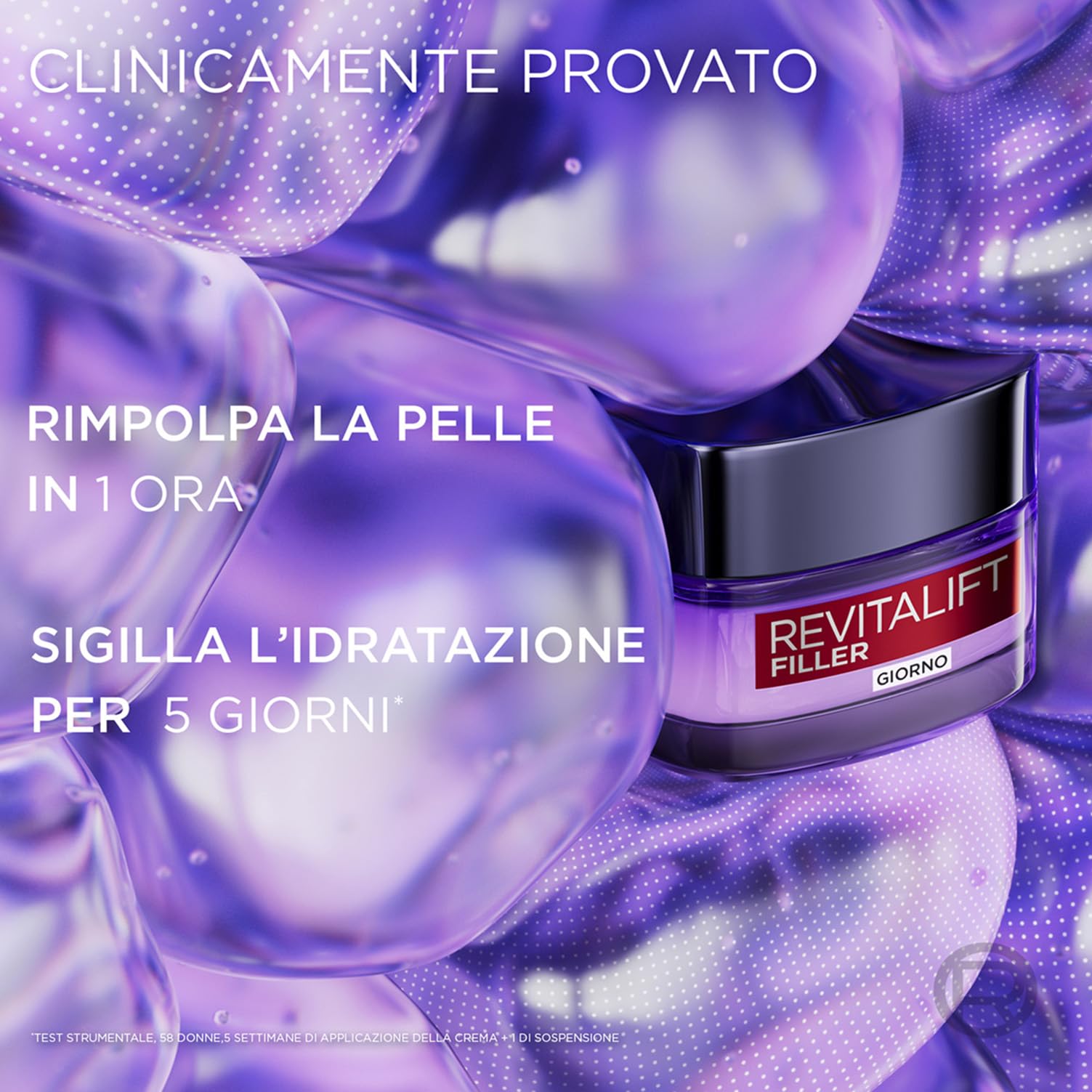 L'Oréal Paris Crema Viso Giorno Revitalift Filler, Per Tutti i Tipi di Pelle, Azione Anti-Rughe, Pelle Rimpolpata a Lungo, con Acido Ialuronico Concentrato, 50 ml - 2