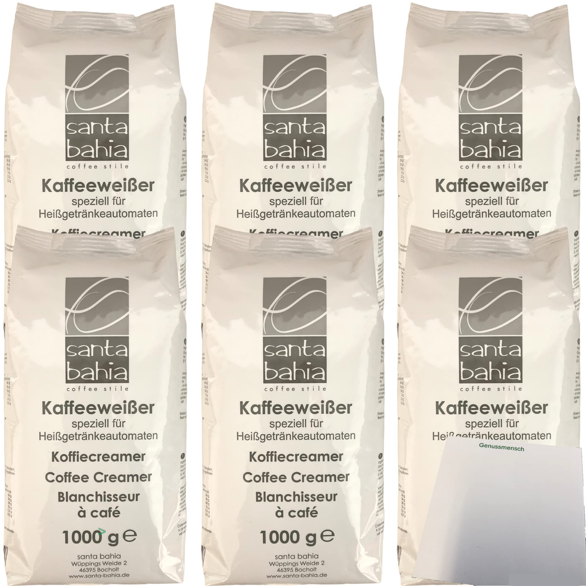 Santa Bahia Kaffeeweisser für Heißgetränkeautomaten Coffee Creamer (6x1 kg Beutel) + usy Block