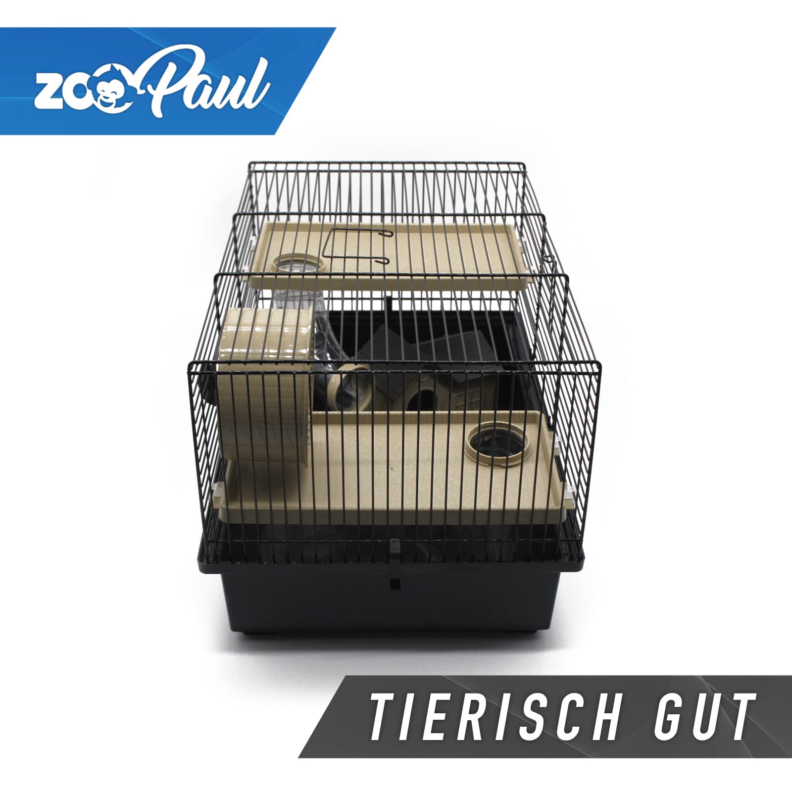 Interzoo Hamsterkäfig, Käfig, Matt mit super Ausstattung in beige