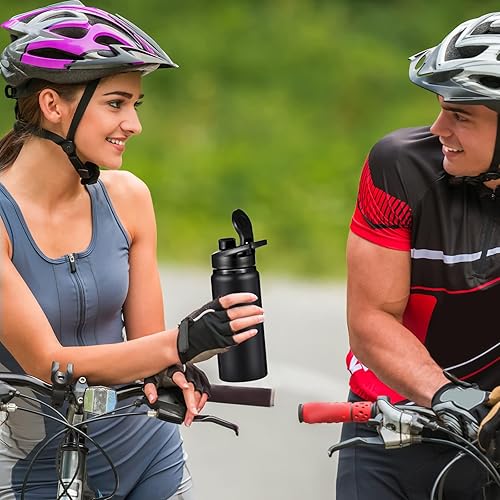 Vista 4 de CHENGU Botella de agua a granel de aluminio de 20 onzas, botellas reutilizables de aluminio ligeras, botella de agua con tapa a presión, fácil