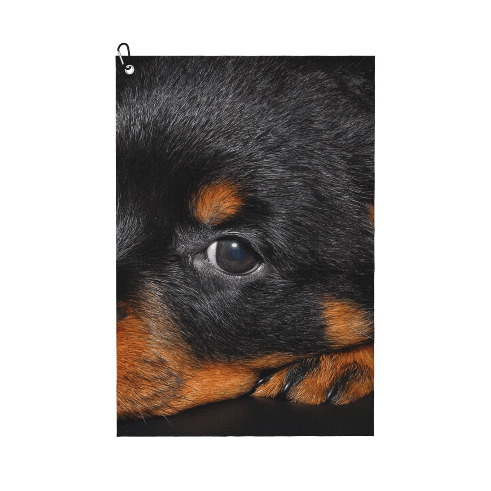 Hnnkloy Rottweiler Puppy Pets Small Rottweiler Dogs, 16x24 in Portable Waffle Golf Towels with Carabiner Clip for Golf Bag