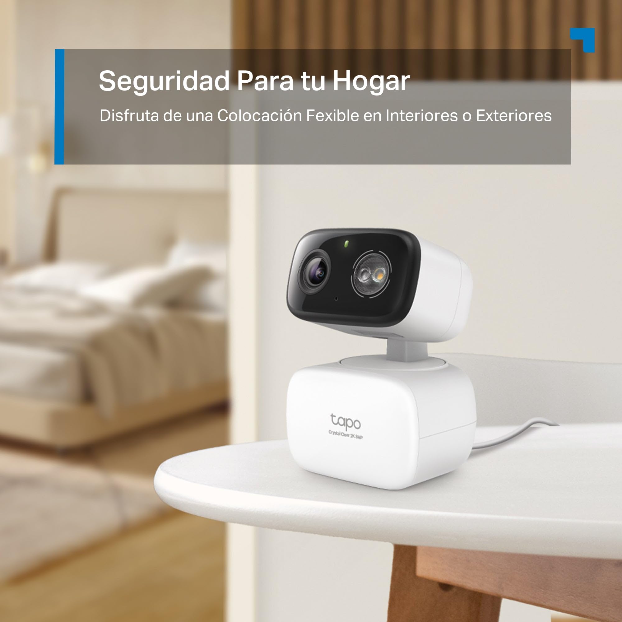 Tapo C216, Mini Cámara de Vigilancia 2K 3MP 360°, Grabación Interior/Exterior, Detección IA y Notificaciones, Tarjeta MicroSD de hasta 512 GB