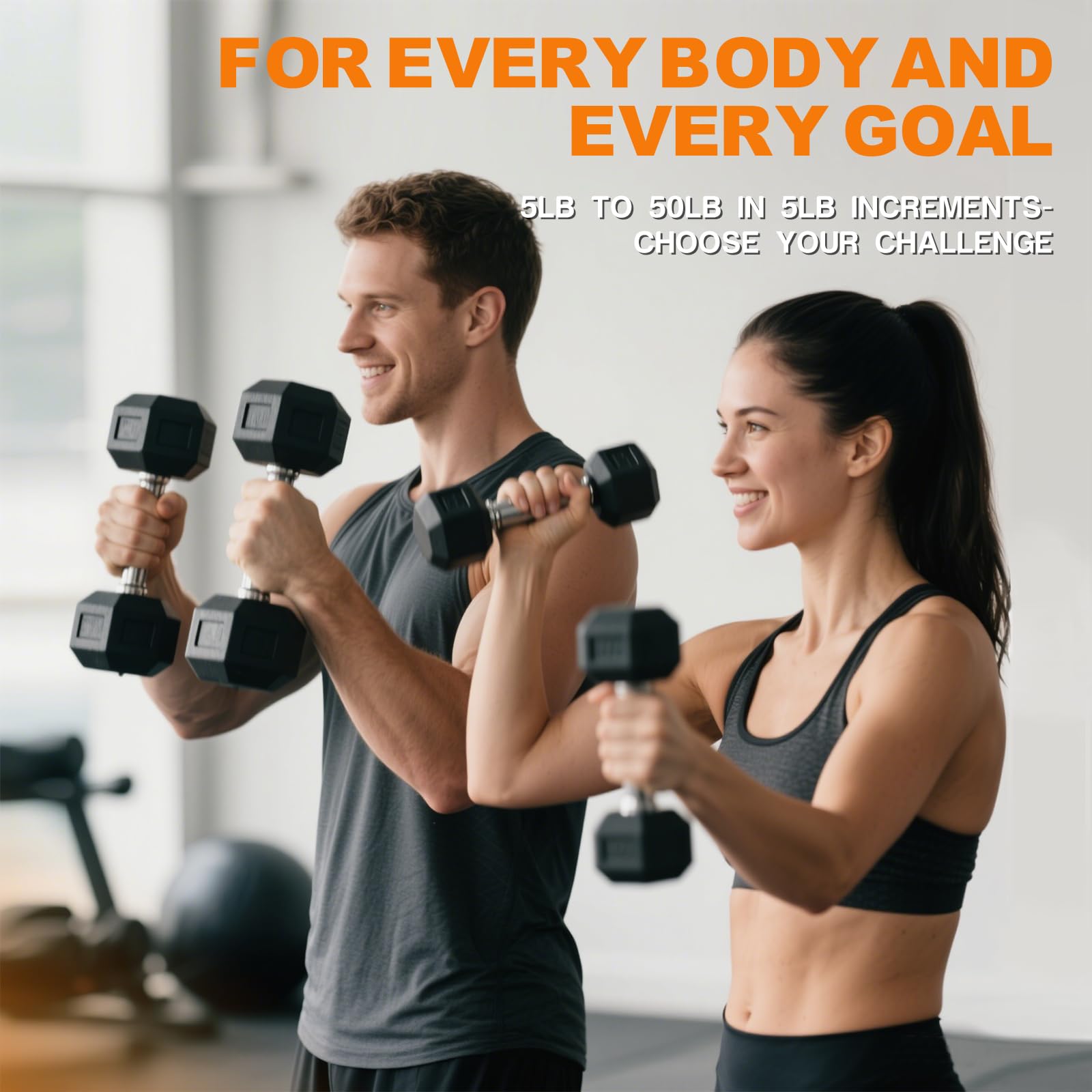 Dumbbell Sets with Rack, Rubber Hex Dumbbells, Multiple Choices in 160/200/380/450/550LB, Hand Weights with Chrome Handle for Strength Training