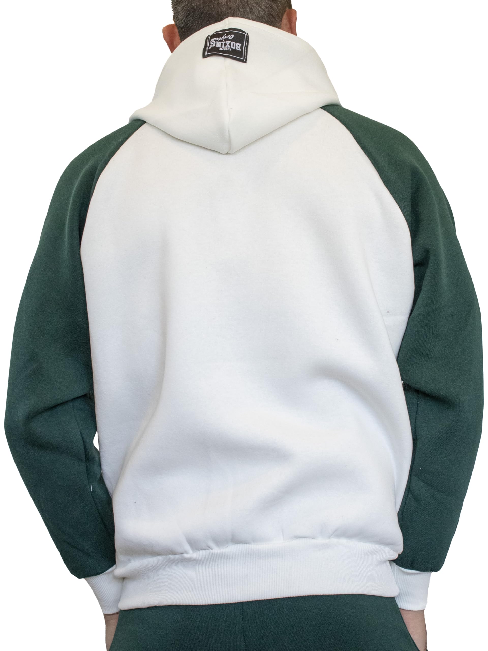 Felpa Bicolore in Cotone Felpato con Cappuccio, Tasca Frontale a Marsupio, Felpa della Tuta Uomo in Caldo Cotone, Sportiva, Casa, Palestra, Jogging, Tempo Libero