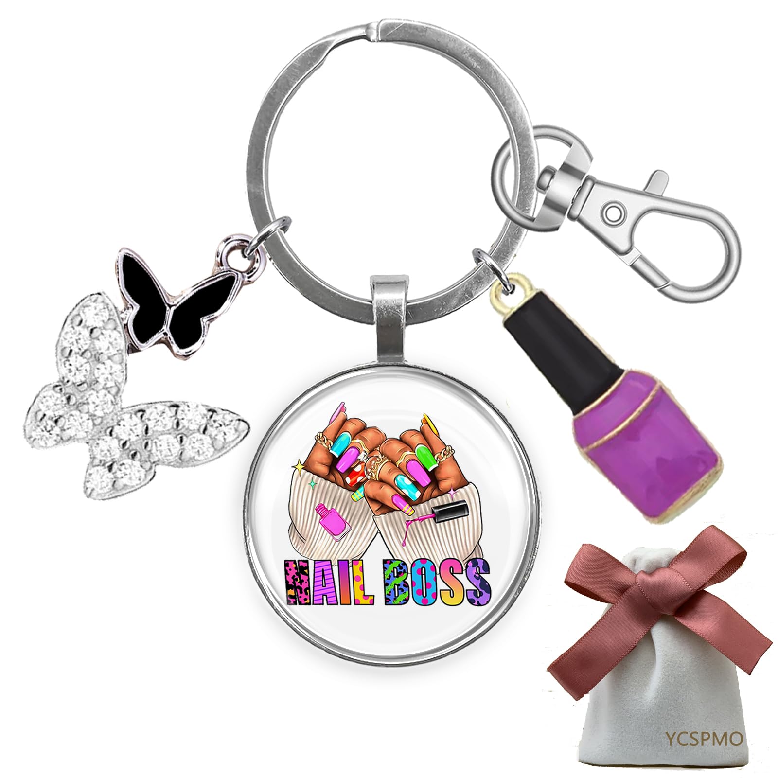 Manicurist Gifts Nail Tech Keychain for Christmas Graduation Retirement Thank You Gifts for Nail Hustler Technician Artist Stylist Women Men Salon Owner Boss Beautician Instructor Cosmetology Jewelry