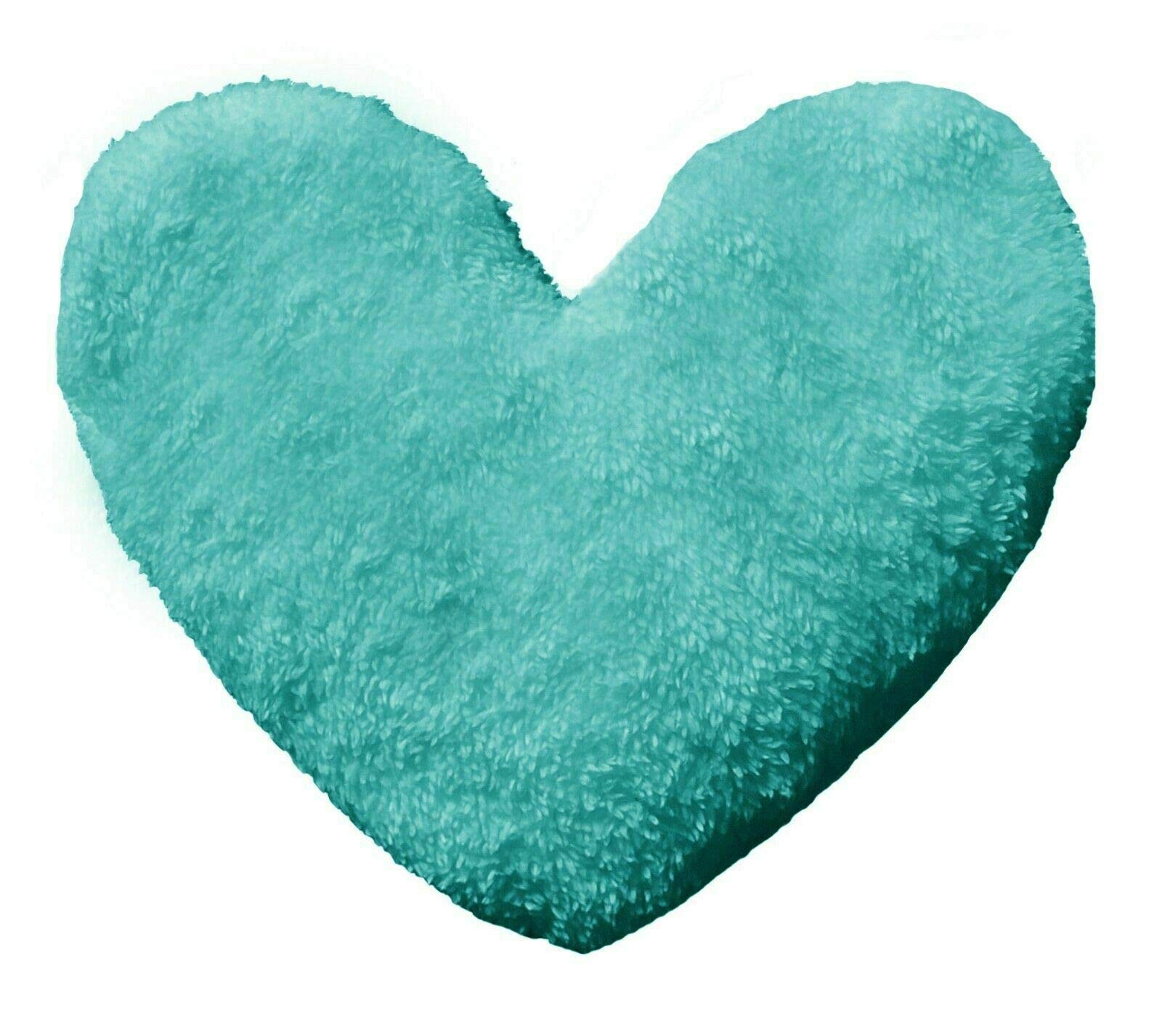 AMBERLINNEN LTD Teddy Fleece Heart Shape Cushion Soft Comfortable Home Decor/Gift Idea 30cm (Teal)