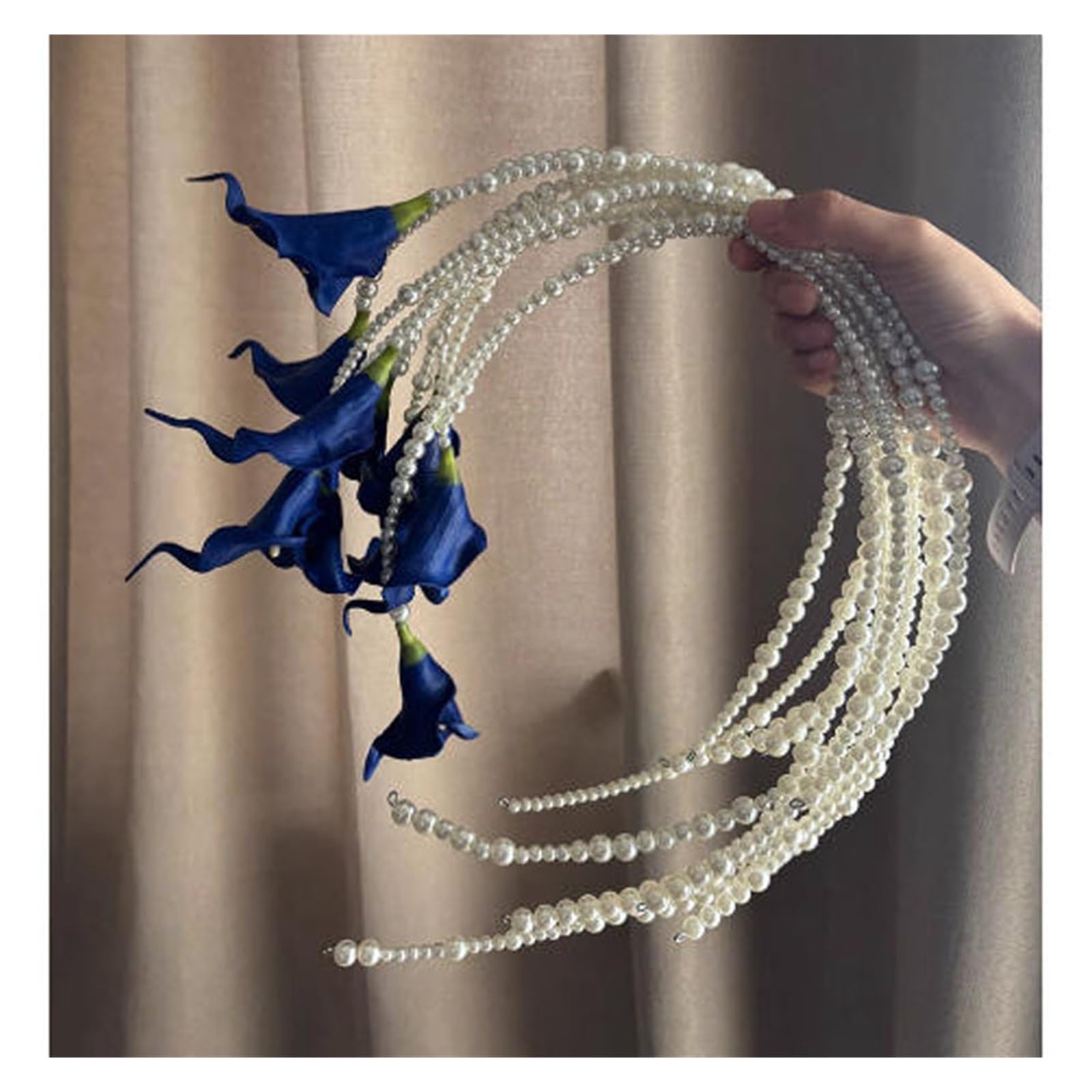 Gijmzy D White Bridal Bridesmai Wedding Bouquet Waterfall