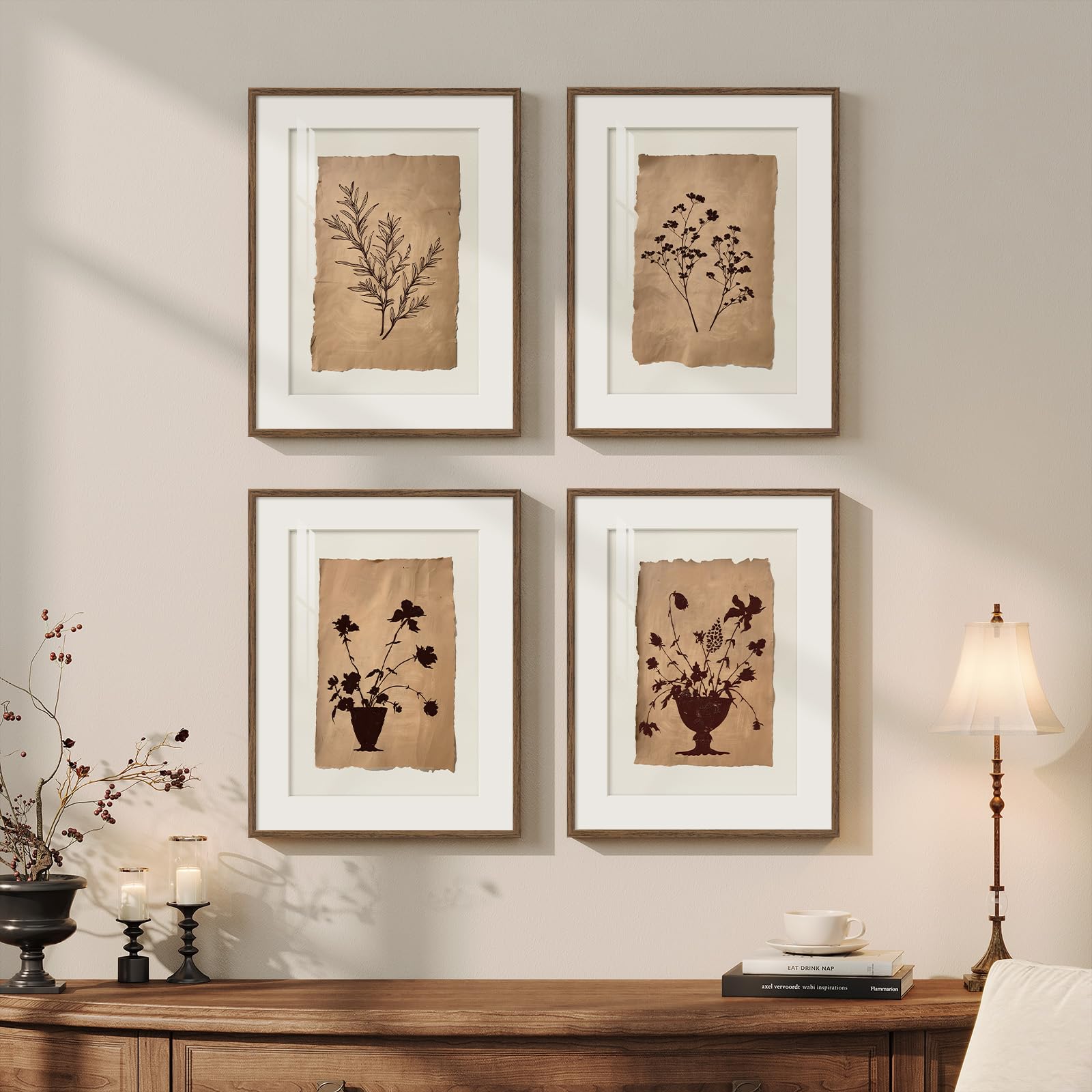 Amazon.com: Framed Vintage Botanical Plant Wall Art for Bathroom