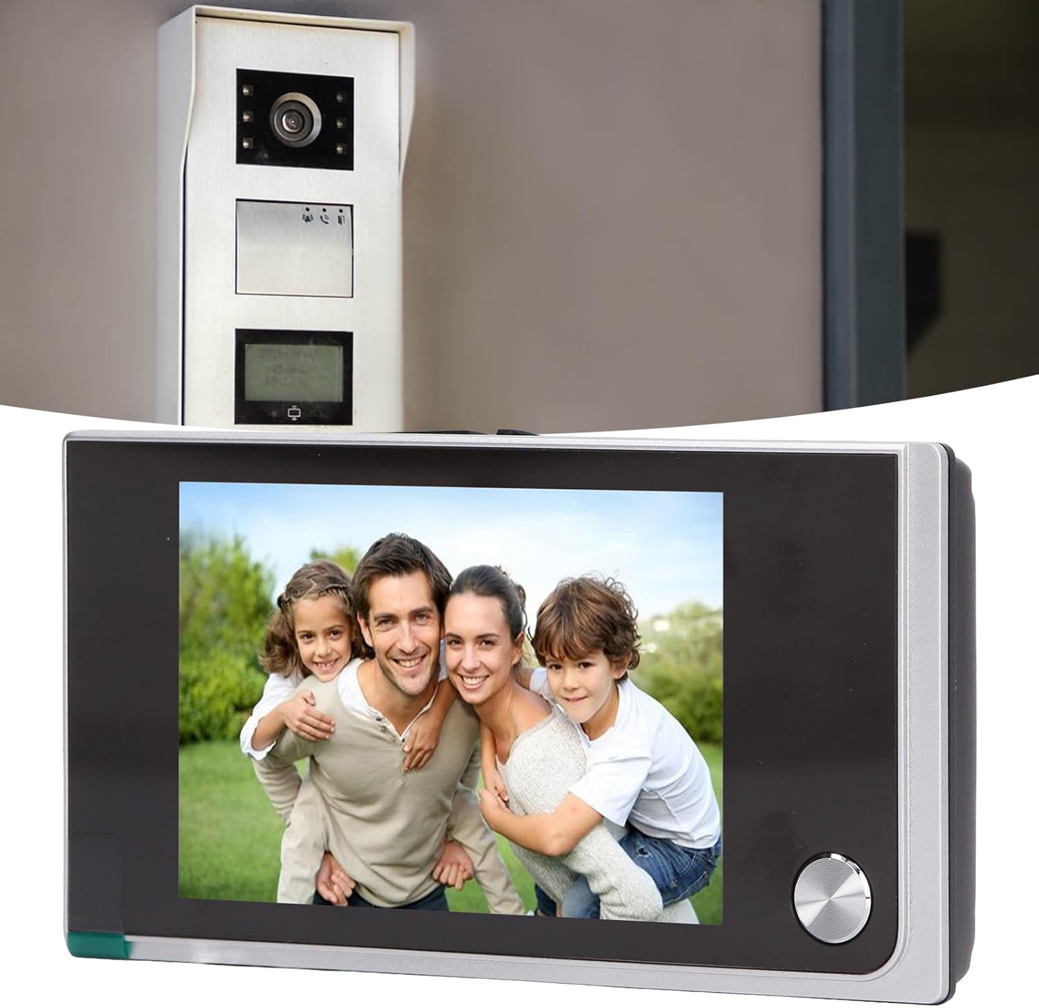 3.5 Inch LCD Digital Door Viewer and Visual Door Bell Monitor with 120 Degree Wide Angle View, 1MP Image Sensor Camera, Zinc Alloy Peephole, and 1 Way Intercom for Home and Office