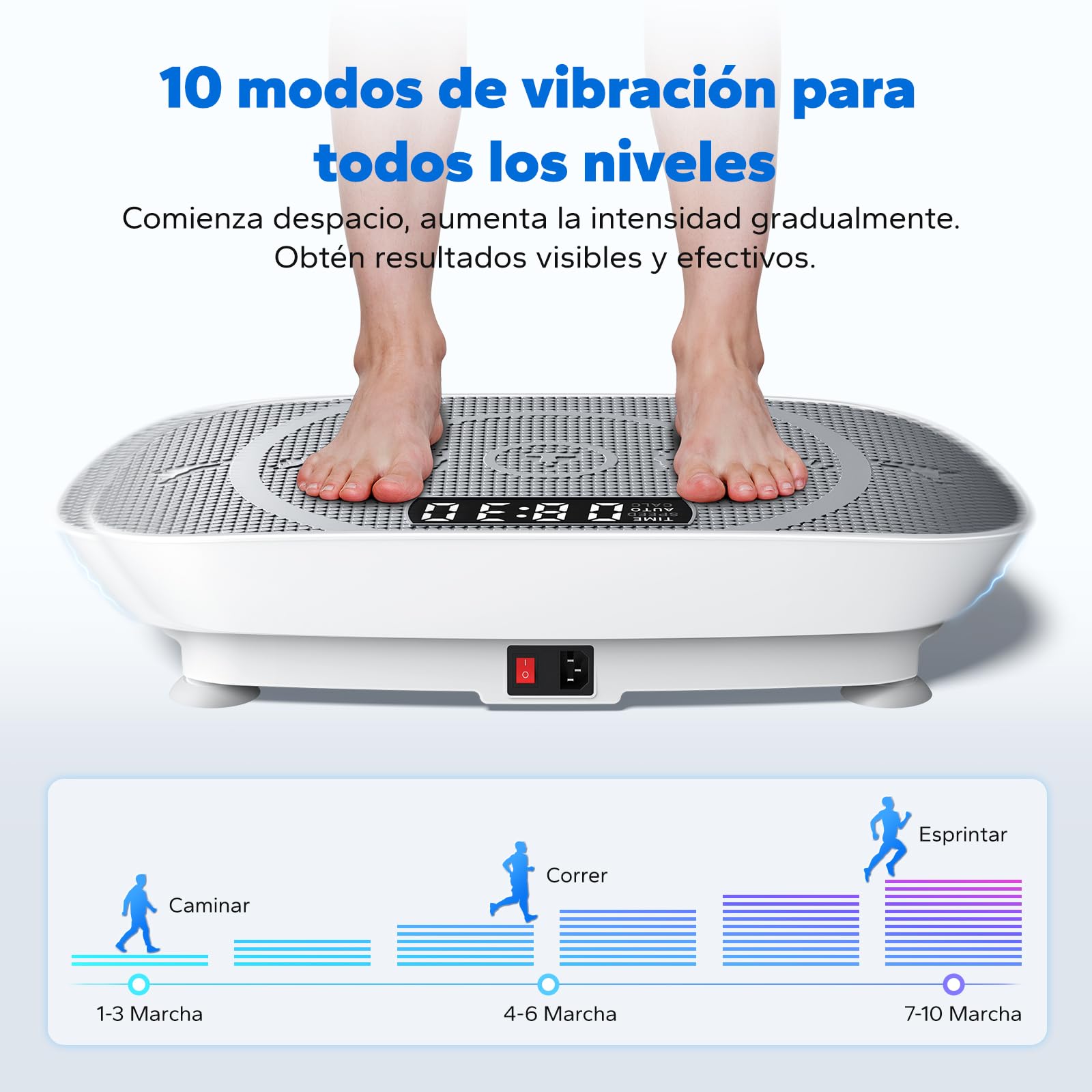 MERACH Plataforma Vibratoria, Plataforma Vibración Muscular Silenciosa y Compacta para Moldear el Cuerpo y Relajarse, con Cómoda Almohadilla de Silicona, Pantalla LED y Mando a Distancia