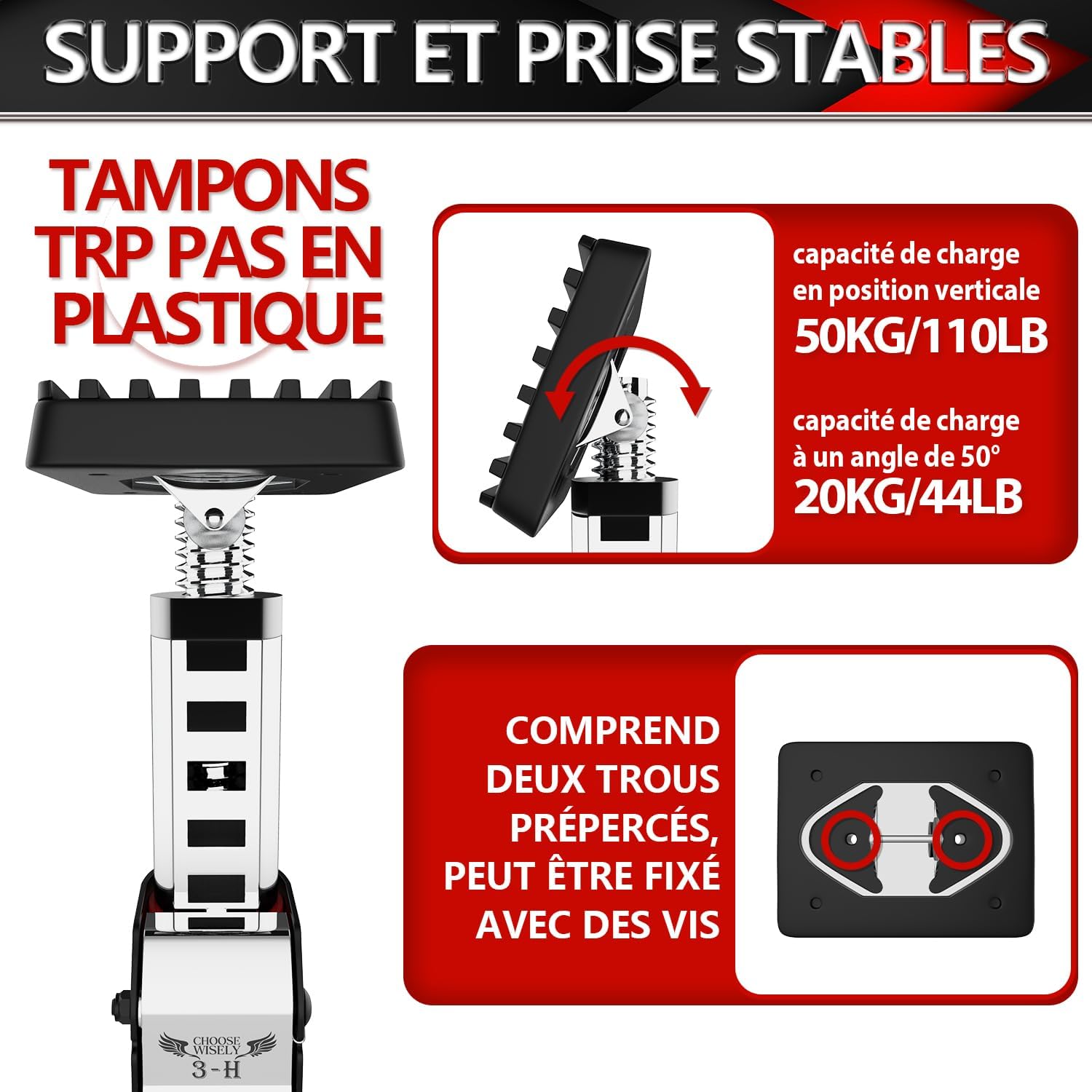 Étai Télescopique Reglable 40-62cm 75kg Acier Épais Rouge 2pcs