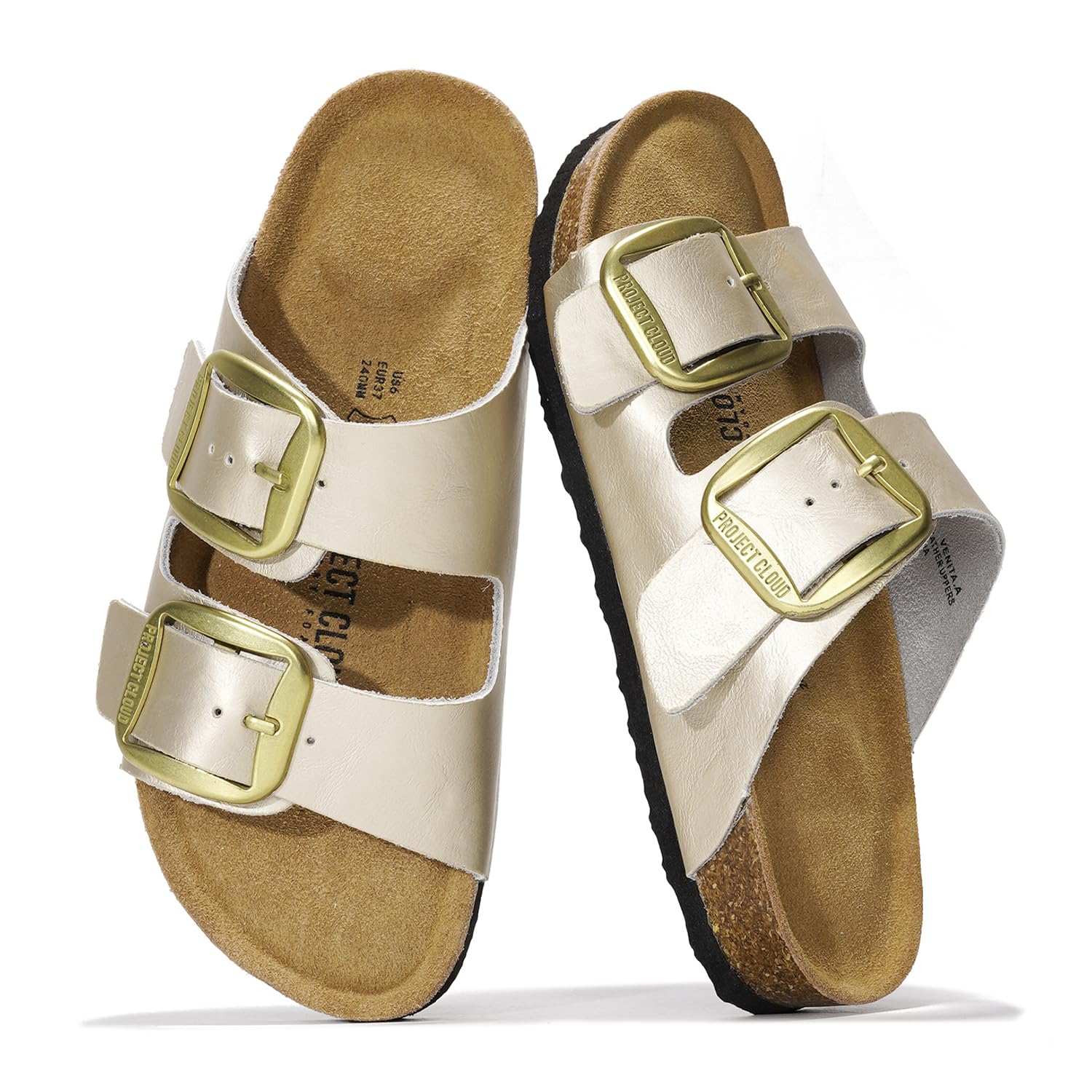 Project Cloud Genuine Leather Flat Sandals for Women 2025 Comfortable Beach Essentials Womens Sandals Memory Foam Vacation Essentials
