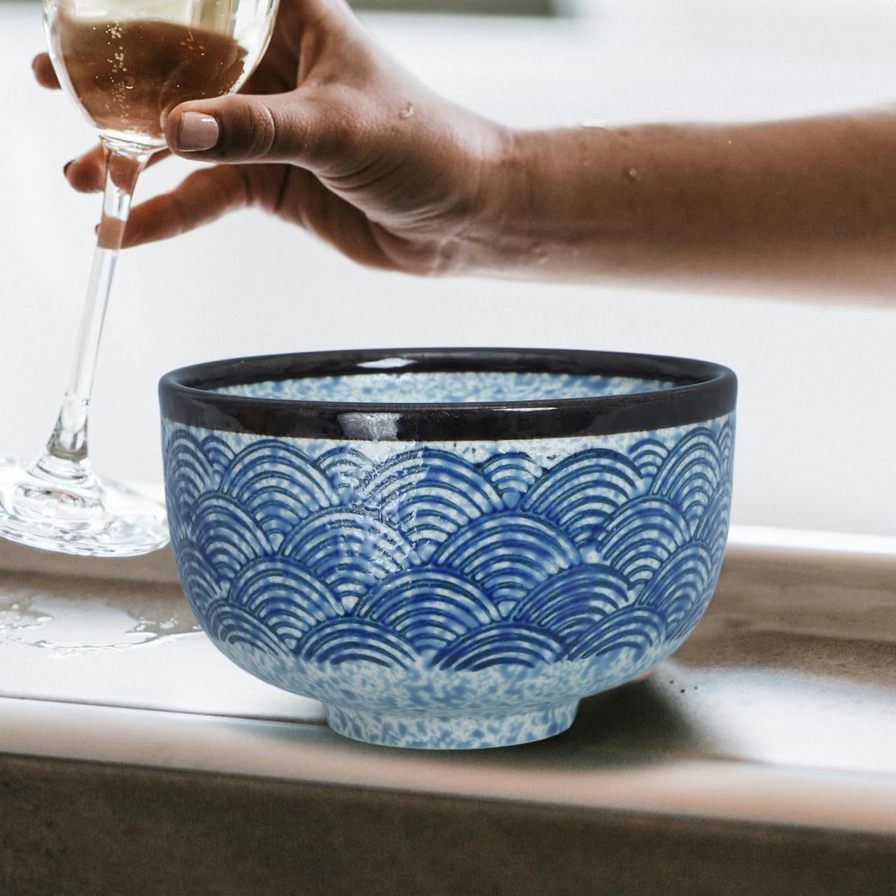 YARNOW Bol À Soupe Japonais En Céramique 3.7 Pouces Avec Couvercle Et Cuillère Bol Ramen Polyvalent Pour Cuisine Japonaise Et Service De Table