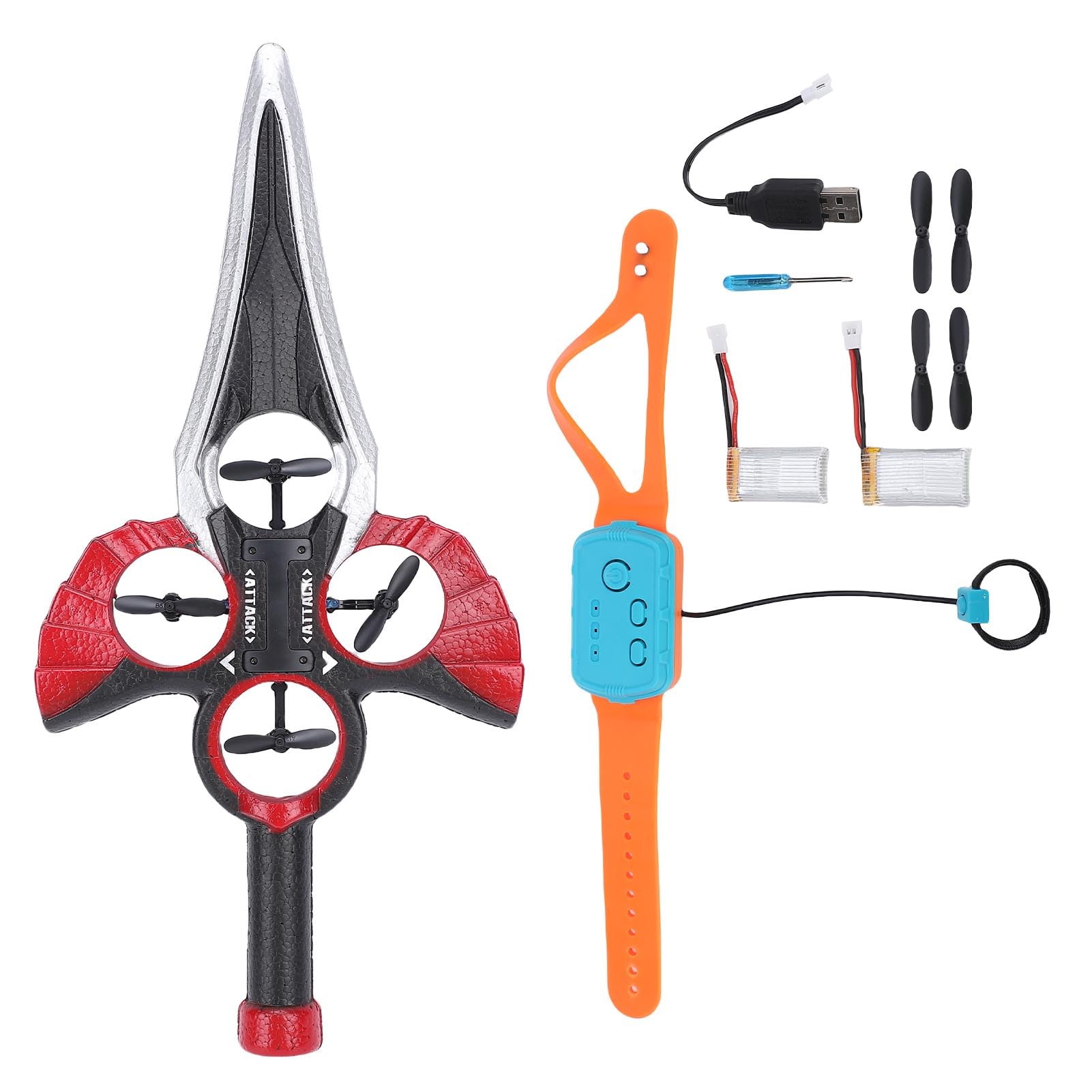 Ejoyous Aeroplano RC con Spada Volante Telecomandata con Riconoscimento dei Gesti, Luce LED Multicolore e Giroscopico Stabile per Ragazzi, Ragazze, Adulti, Principianti (rosso)