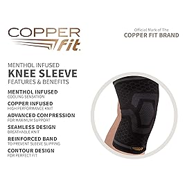 Copper Fit ICE Knee Compression Sleeve Infused with Menthol (Pack of 12)