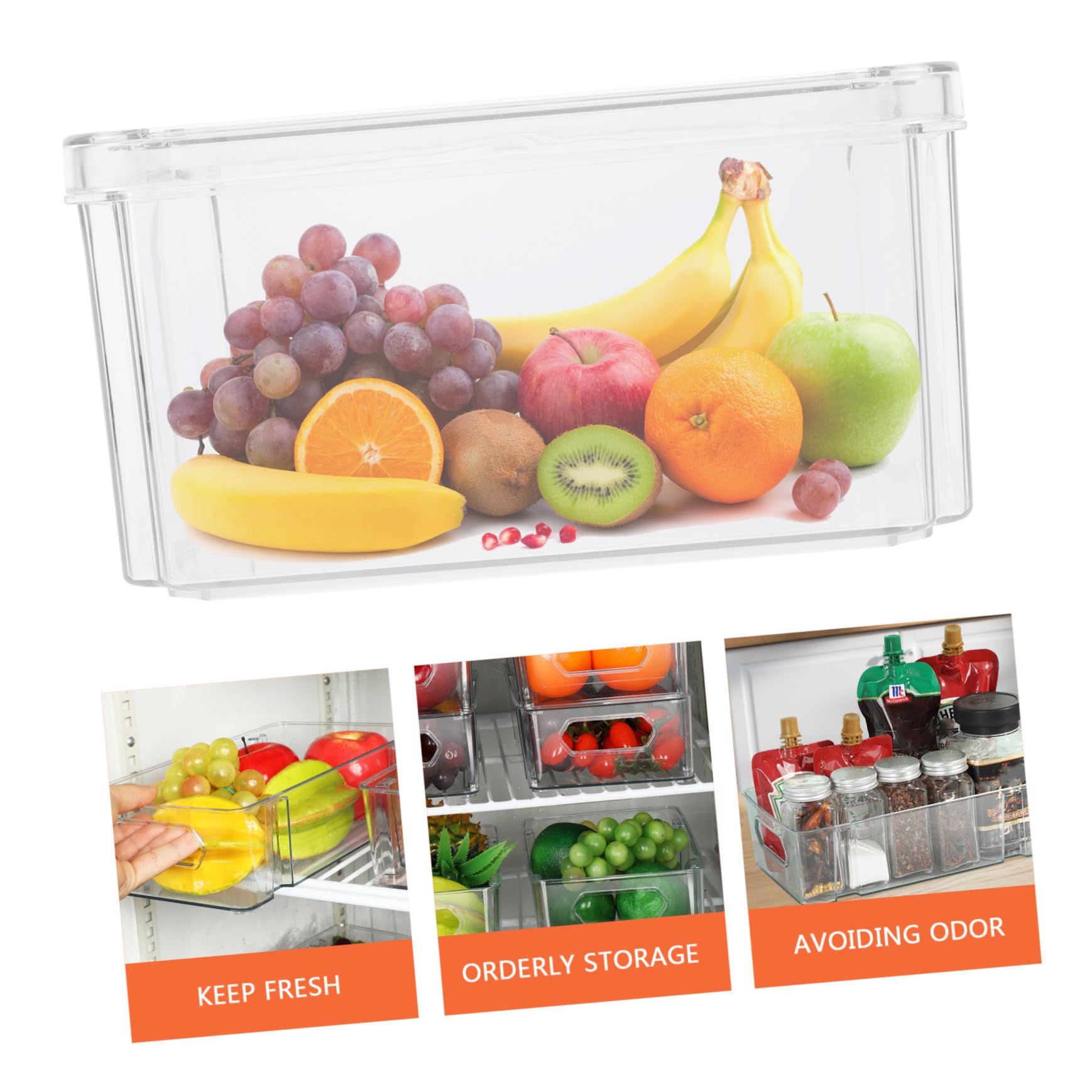 Alipis 3 piezas Cajas Transparentes para Organizar Nevera y Congelador Contenedores Apilables para Frutas y Verduras Cajas de Almacenamiento de Alimentos para Cocina y Hogar Resistentes