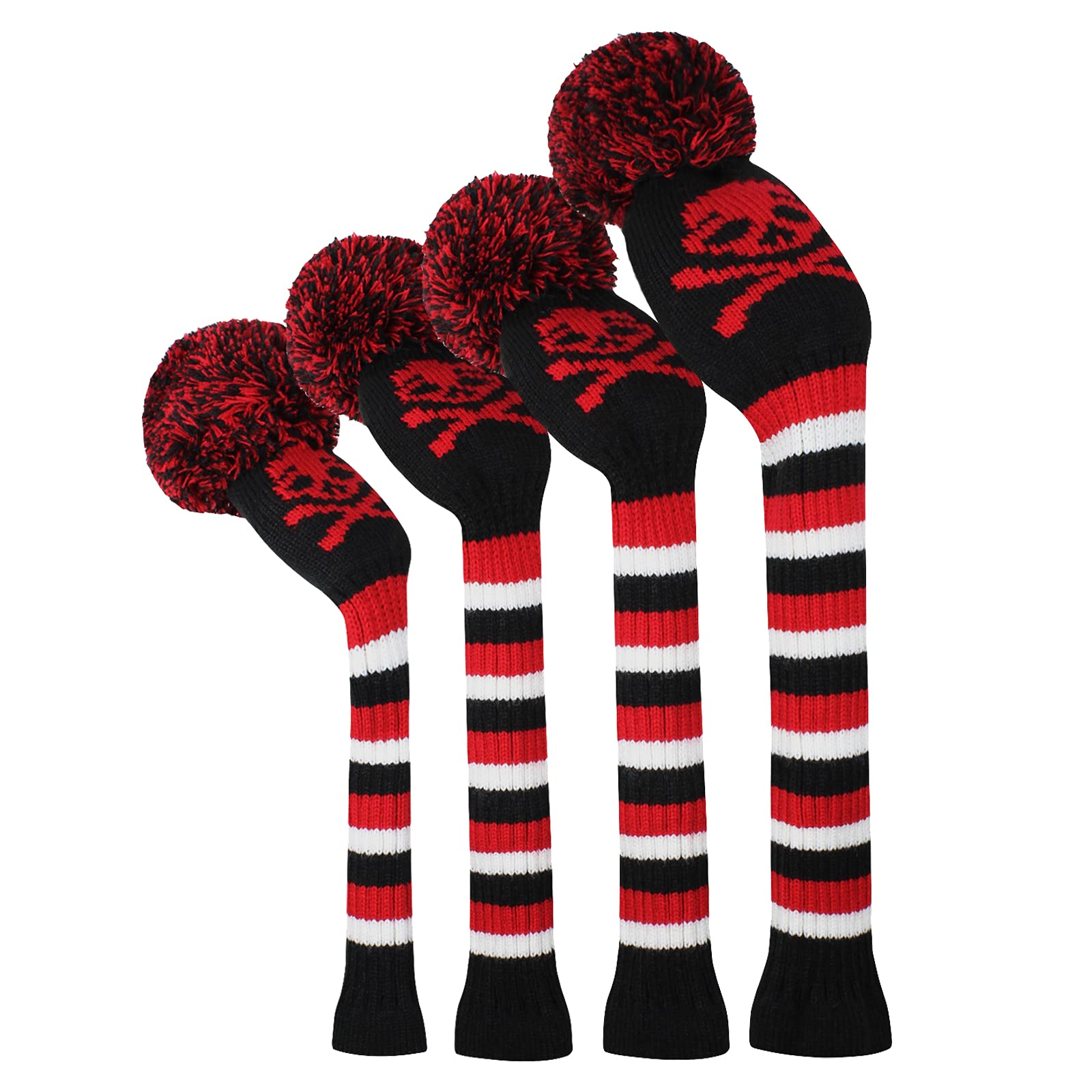 Scott Edward Knit Wood Golf Club Head Covers 4 Pieces Knitted Item Fit Over Well Driver Wood(460cc) Fairway Wood and Hybrid(UT)