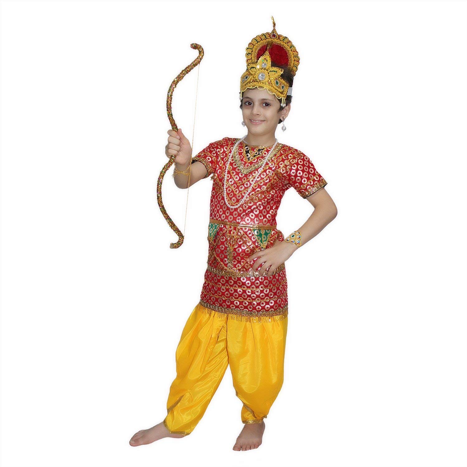 Kaku Fancy Dresses Raja Ram Gown Costume For Ramleela/Dussehra/Mythological Character Costume - For Boys (10-12 Years) (B0CJNTM4LZ) Amazon Price History, Amazon Price Tracker