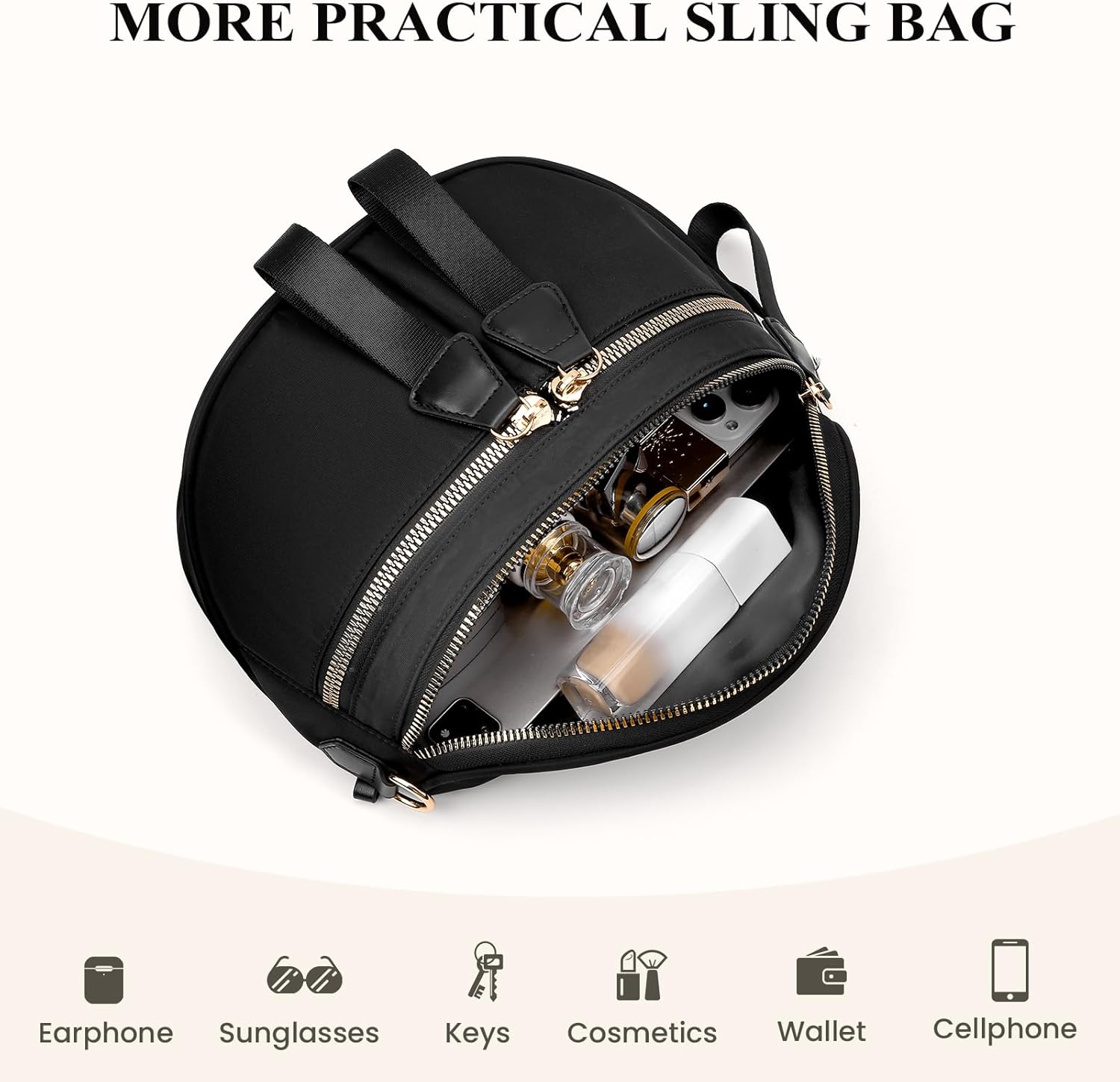 JQWYGB Solid Bum Bags Crossbody Double Pockets Nylon Bum Bag for Women Pure Color Fanny Pack Handbags Wallets Large Sling Belt Purse - Image 5