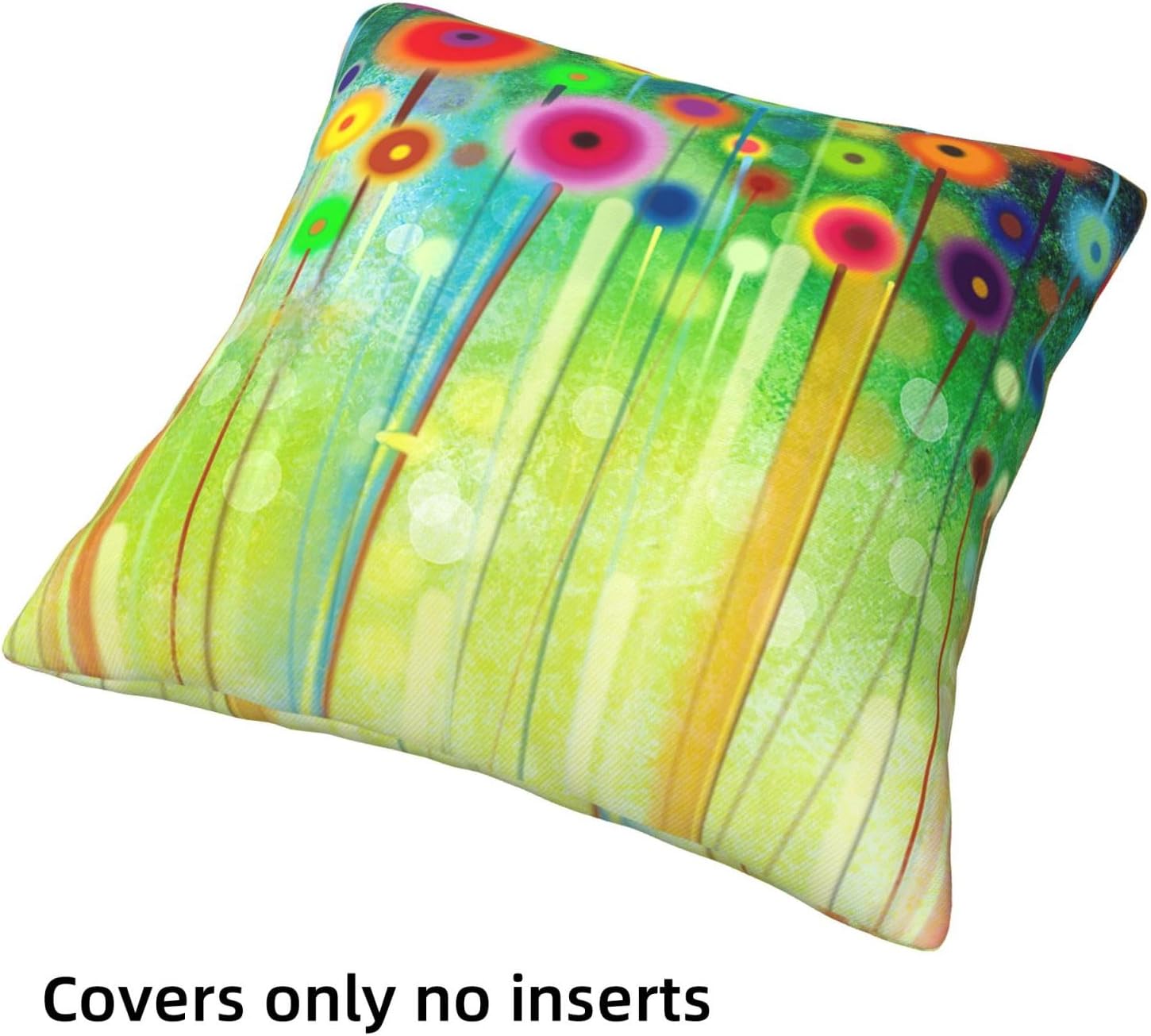 Abstract Floral Pillow Covers 18x18 Set of 4 Colorful Bright Spring Summer Natural Throw Pillow Case Cushion Case Wild Flowers Pillowcases for Room Decoration Farmhouse Couch - Image 6