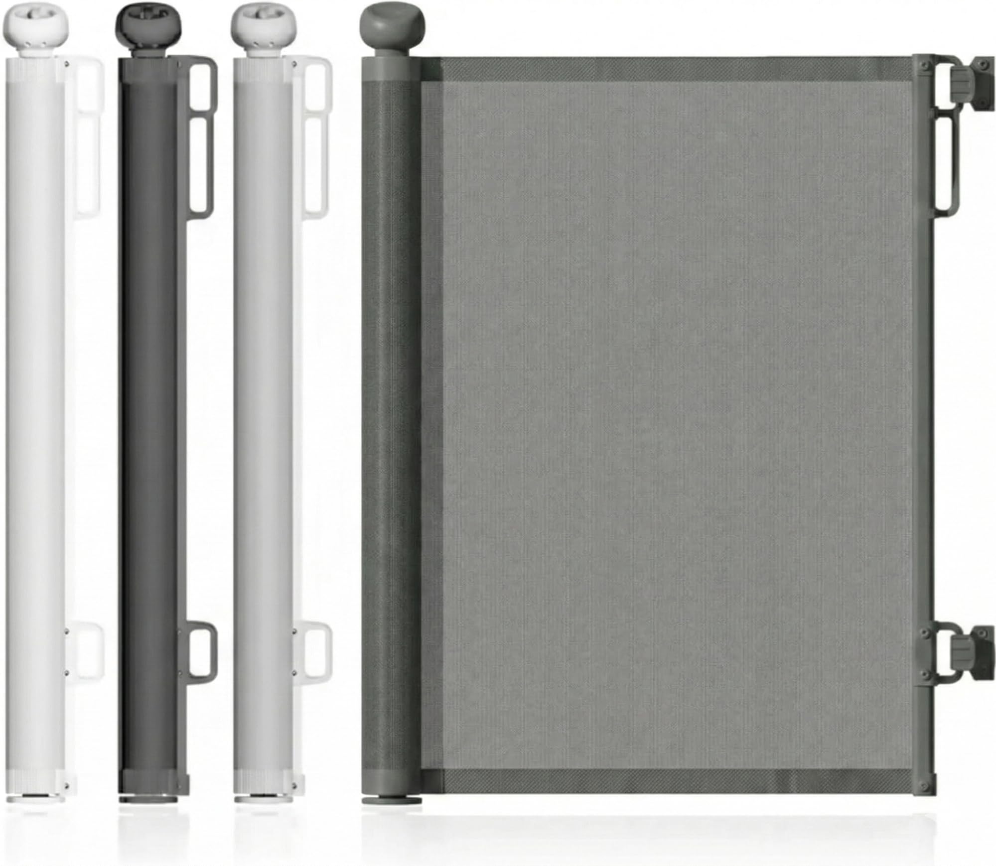 Cancello retrattile per bambini, 86 x 140 cm, rotolo di sicurezza per scale per neonati e animali domestici, cancelli a barriera estensibile (grigio)