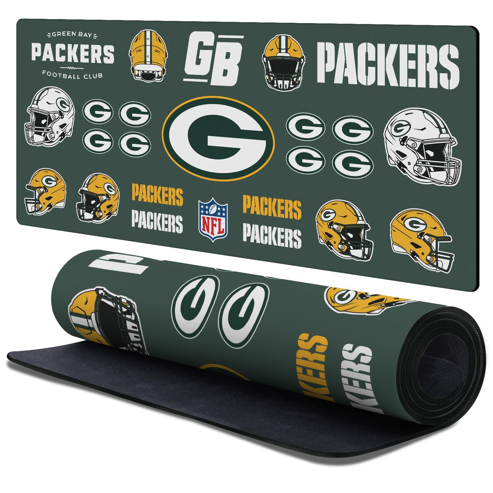Head Case Designs Officially Licensed NFL Sticker Collage Green Bay Packers 37.4 x 15.75 x 0.16 inches (900 x 400 mm) - XL Gaming Office Desk PC Keyboard Mouse Mat Pad