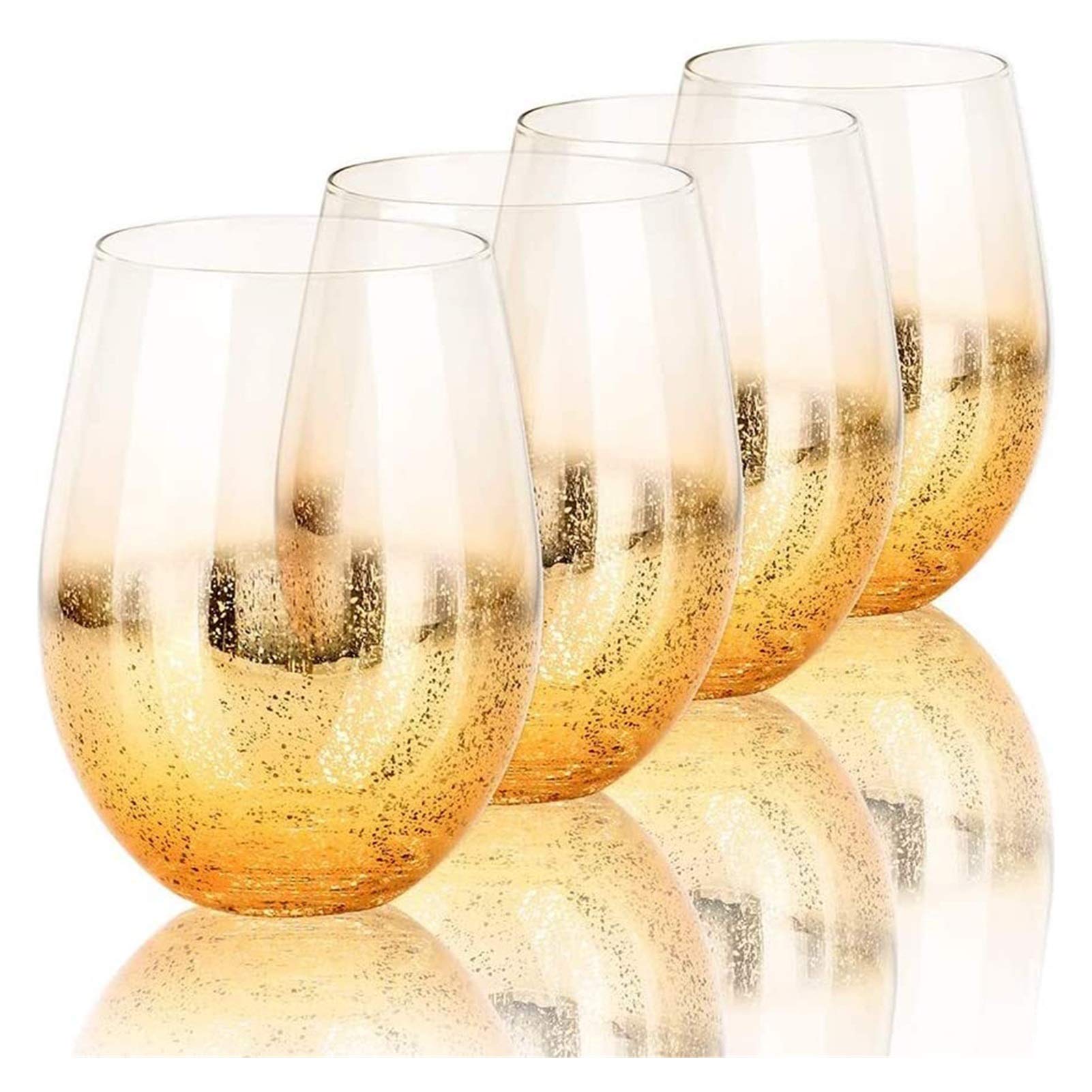 pl Zestaw błyszczących kieliszków koktajlowych - 18,6 uncji - Zestaw 4 sztuk - Piwo, woda, sok, karafka do whisky - Eleganckie szklanki do napojów
