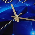 Lafocuse Glass Galaxy Blue Wall Clock, 12 Inch Silent Non Ticking Modern Decorative Clocks for Living Room Bedroom Kitchen