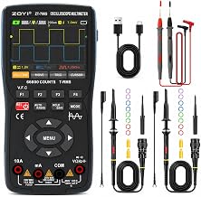 ZT-706S 3-in-1 Oscilloscope Multimeter Signal Generator, Dual-Channel 50MHz Bandwidth, 280MSa/s Infinite Persistence, 66000 Counts True RMS, 10MHz Bandwidth Signal Output, Data Hold and V.F.C