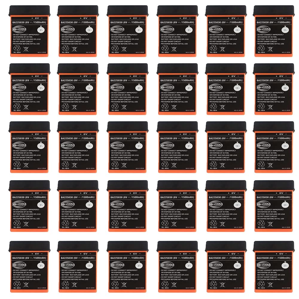 BALOLO 30-Pack Ba225030 6V 1500mAh Ni-Mh Battery for HBC Pump Truck Remote Control Battery