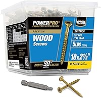 Vista 16 de Power Pro Tornillos de madera para exteriores de alta calidad, tornillos de cubierta multiusos #8 x 1-1/2 pulgadas para proyectos al aire libre