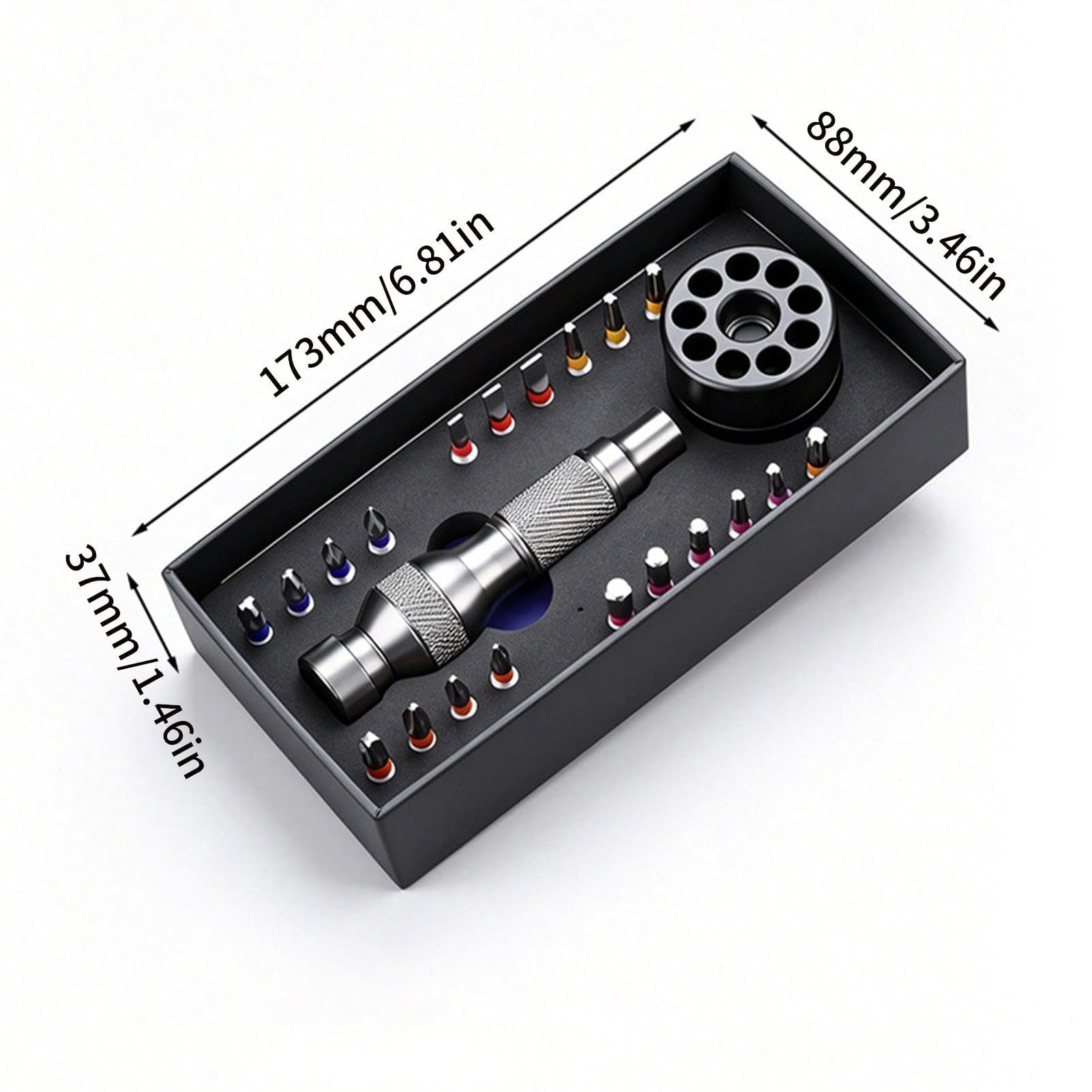 Juego de puntas de destornillador – Puntas magnéticas de precisión | con base de almacenamiento, mango ergonómico, para electrónica, metal, muebles, cámara, teléfono, tableta, gabinete