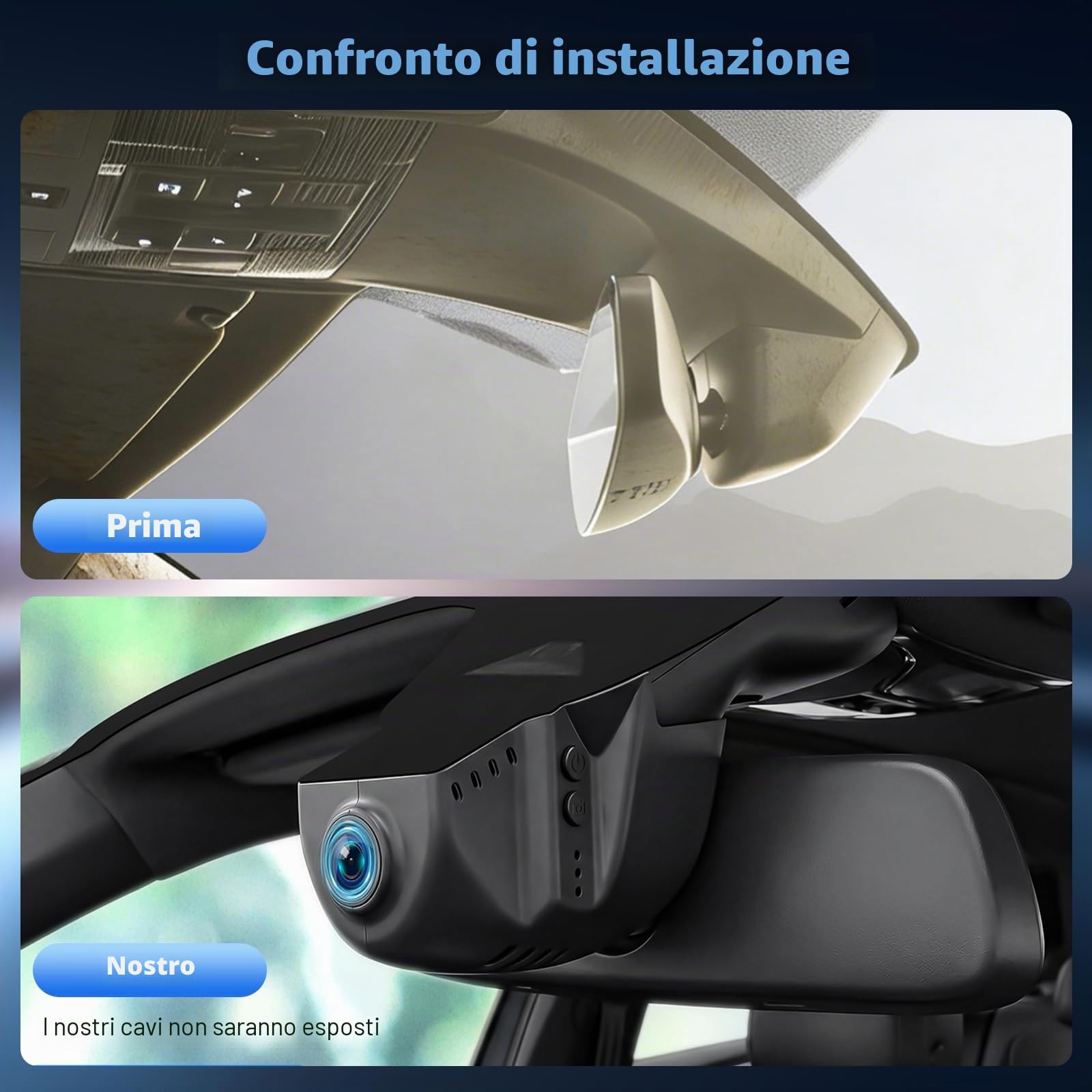 Dashcam 4K Compatibile con VW Tiguan 2018-2024, Videocamera per Auto 2160P con WiFi, Sensore G, Registrazione in Loop, Dash Cam per Auto con Grandangolo da 150°, Plug&Play, Scheda da 64 GB