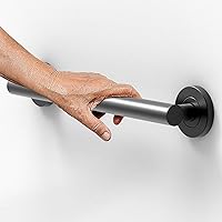 Vista 3 de Barra de agarre compatible con ADA, soporte de peso de 500 libras para seguridad en el baño (16 pulgadas, negro mate)