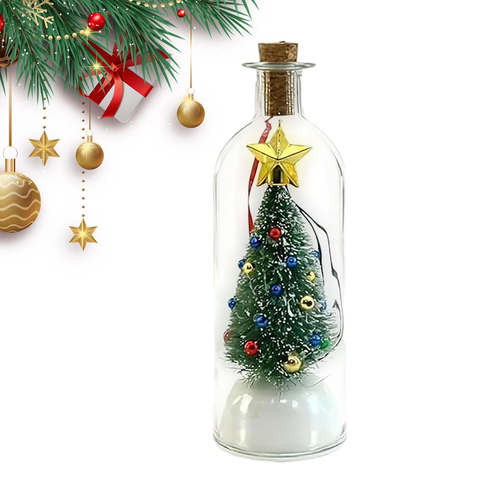 Christmas Recordable Message in A Bottle, Bottle Message Tree Decor