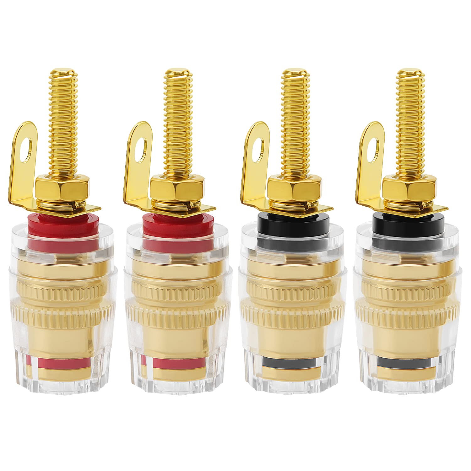 4 Pezzi 4mm Spina a Banana Presa Binding Post, Speaker Terminale Amplificatore Connettore Jack, per Connettore Terminale Altoparlante Amplificatore (42 * 14.2mm)