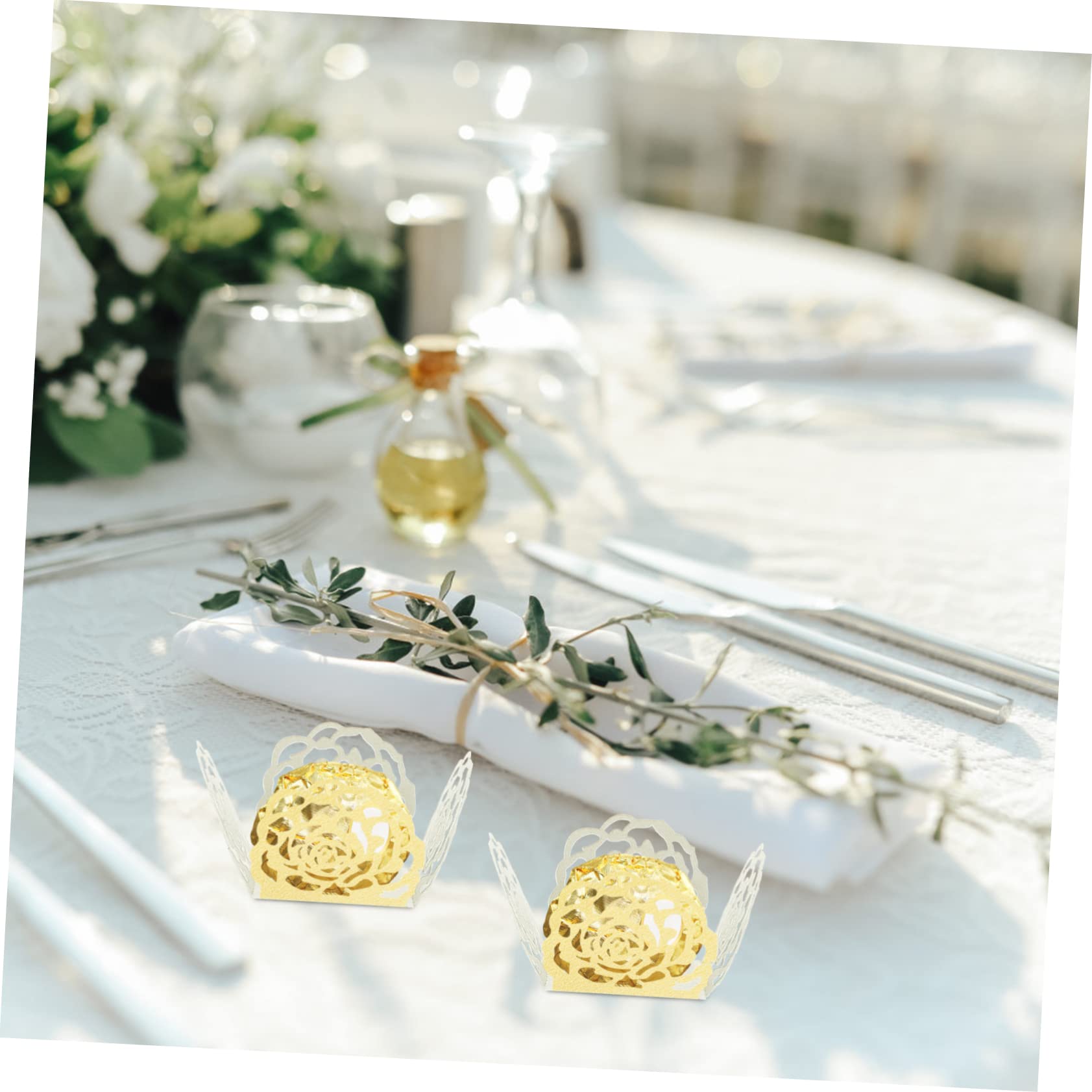 Cabilock 200pièces Caissettes Chocolat Dorées à Motif Floral pour Mariage Fêtes Et Décoration De Desserts