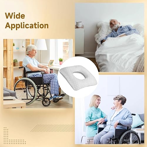 Miniatura 5 de Homaisson Cojín grande de dona para úlceras de cama, cojín de asiento para silla de ruedas, cojín de alivio de presión con agujero para personas