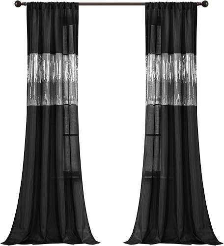 Miniatura 9 de Lush Decor Night Sky Panel de cortina de ventana para sala, dormitorio, comedor (cortina individual), 42 pulgadas de ancho x 84 pulgadas de largo,