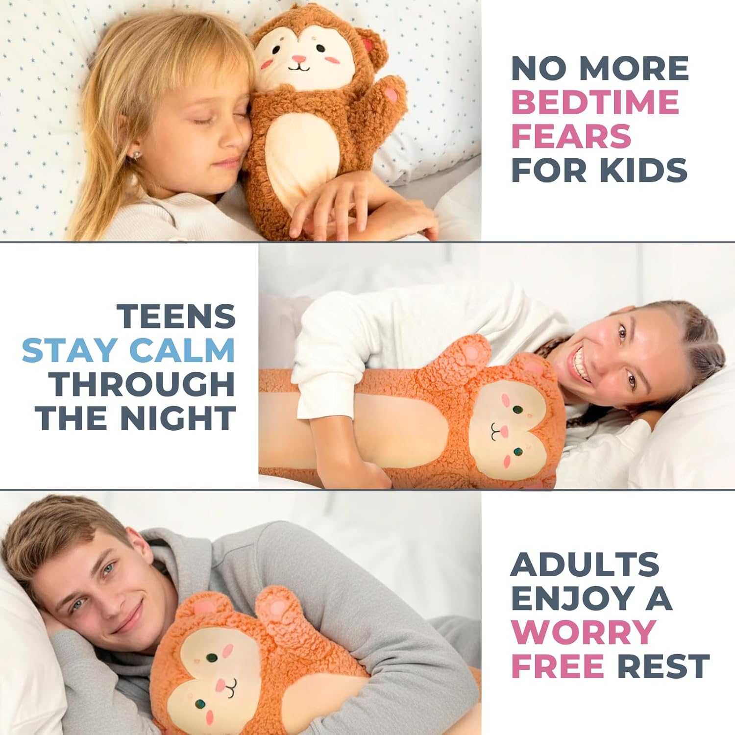 Monkey Plush Body Pillow for Kids | Long Stuffed Animal Cuddle Pillow | Soft Hugging Toy | Plushie Gift for Girls & Boys | Long Plush Body Pillow for Sleep & Comfort | Small, 23 Inches - Image 4