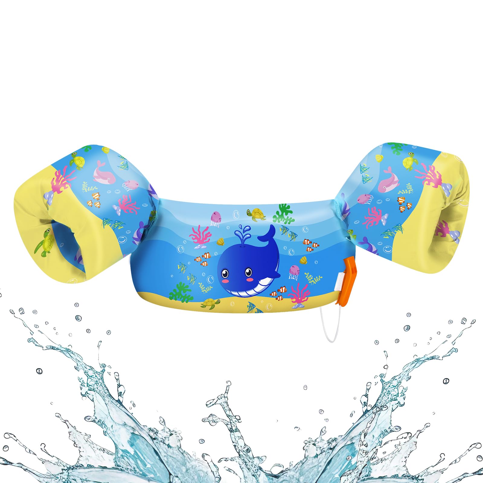 HeySplash Chaleco de Natación para Bebé, Manguitos Flotantes Entrenamiento para Nadar Flotador de Brazos